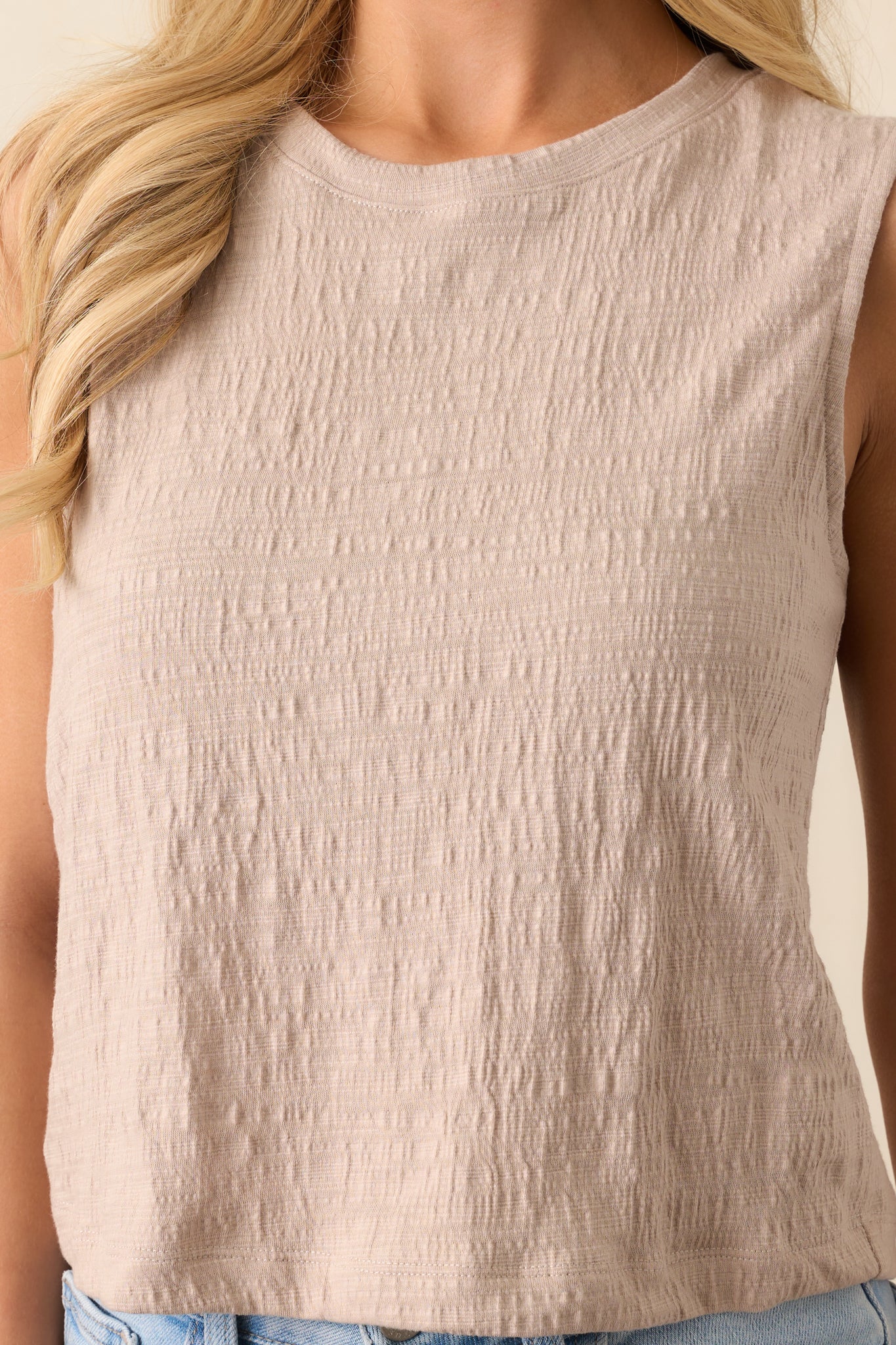 Z Supply Parchment Taupe Sloane Textured Slub Top