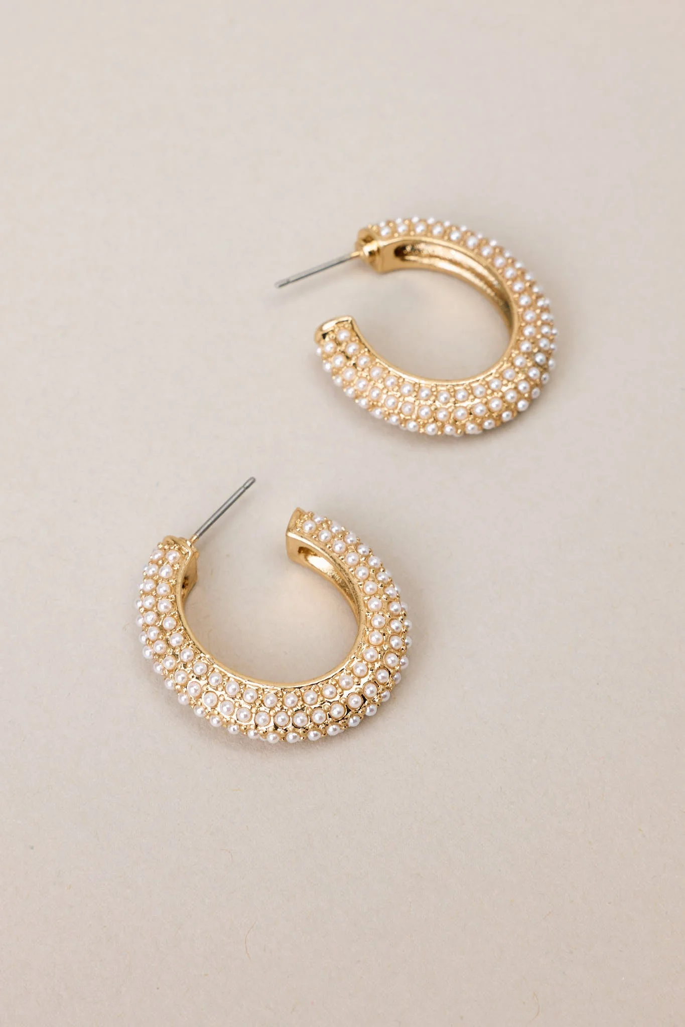 Golden Sands Pearl Hoop Earrings