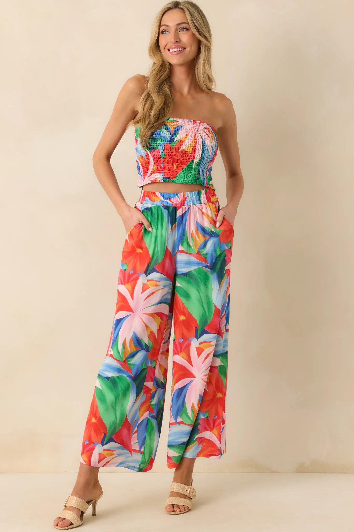 Z Supply Pink Multi Bijou Villa Floral Tube Top