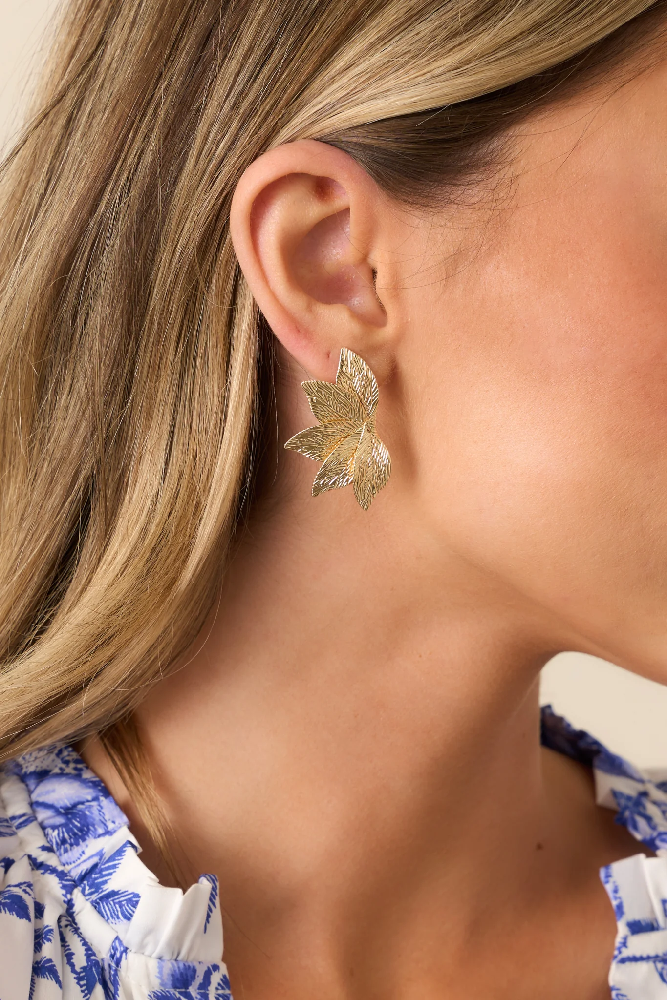 It's The Little Things Gold Leaf Earrings