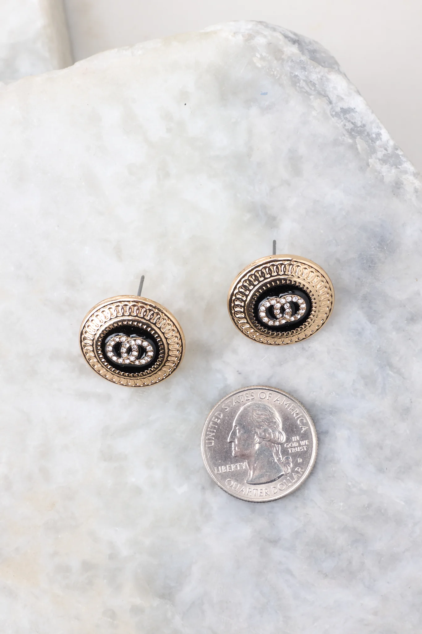 Only You Gold & Black Earrings