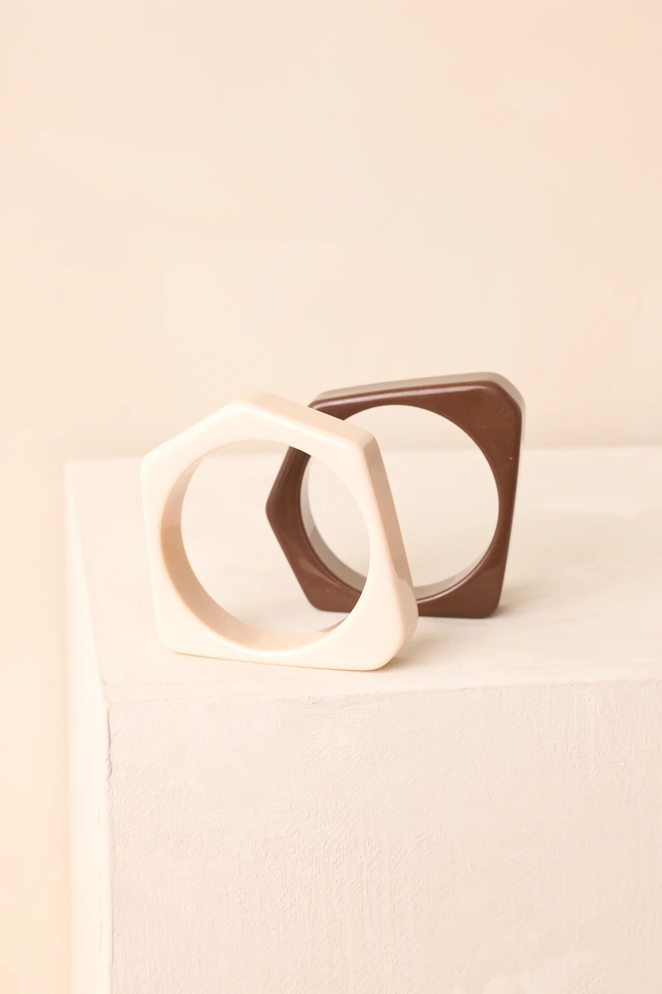 Loving This Part Brown Ivory Bangle Bracelet Set