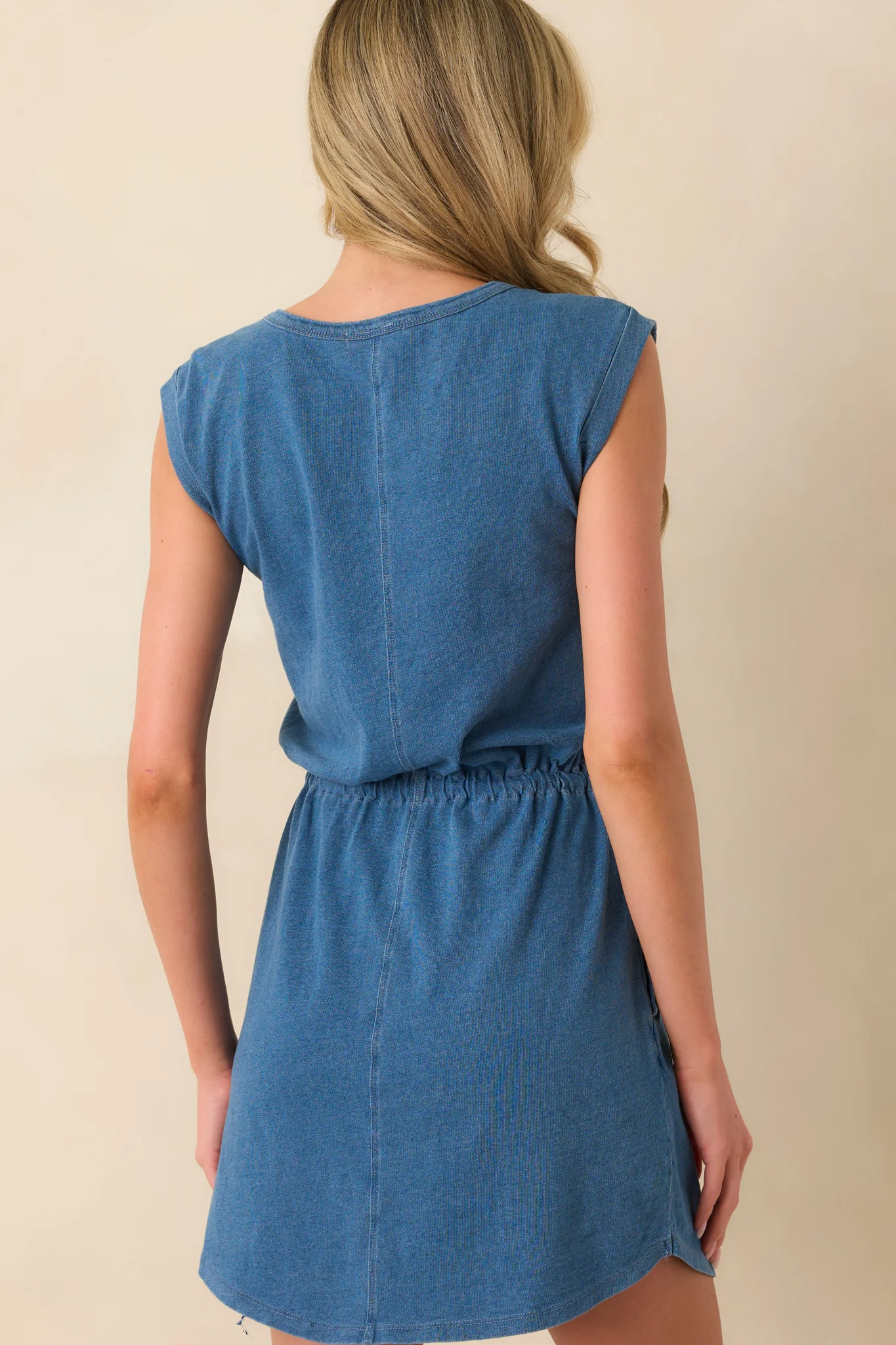 Z Supply Blue Cotton Dayshift Jersey Denim Mini Dress