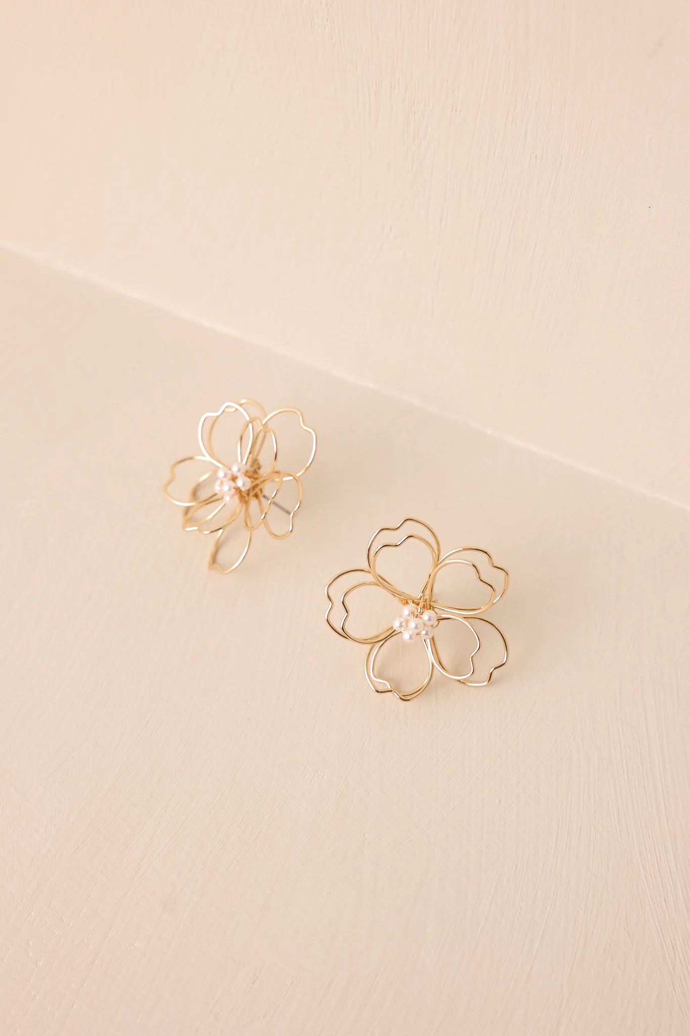 The Eternal Bloom Gold & Ivory Flower Earrings