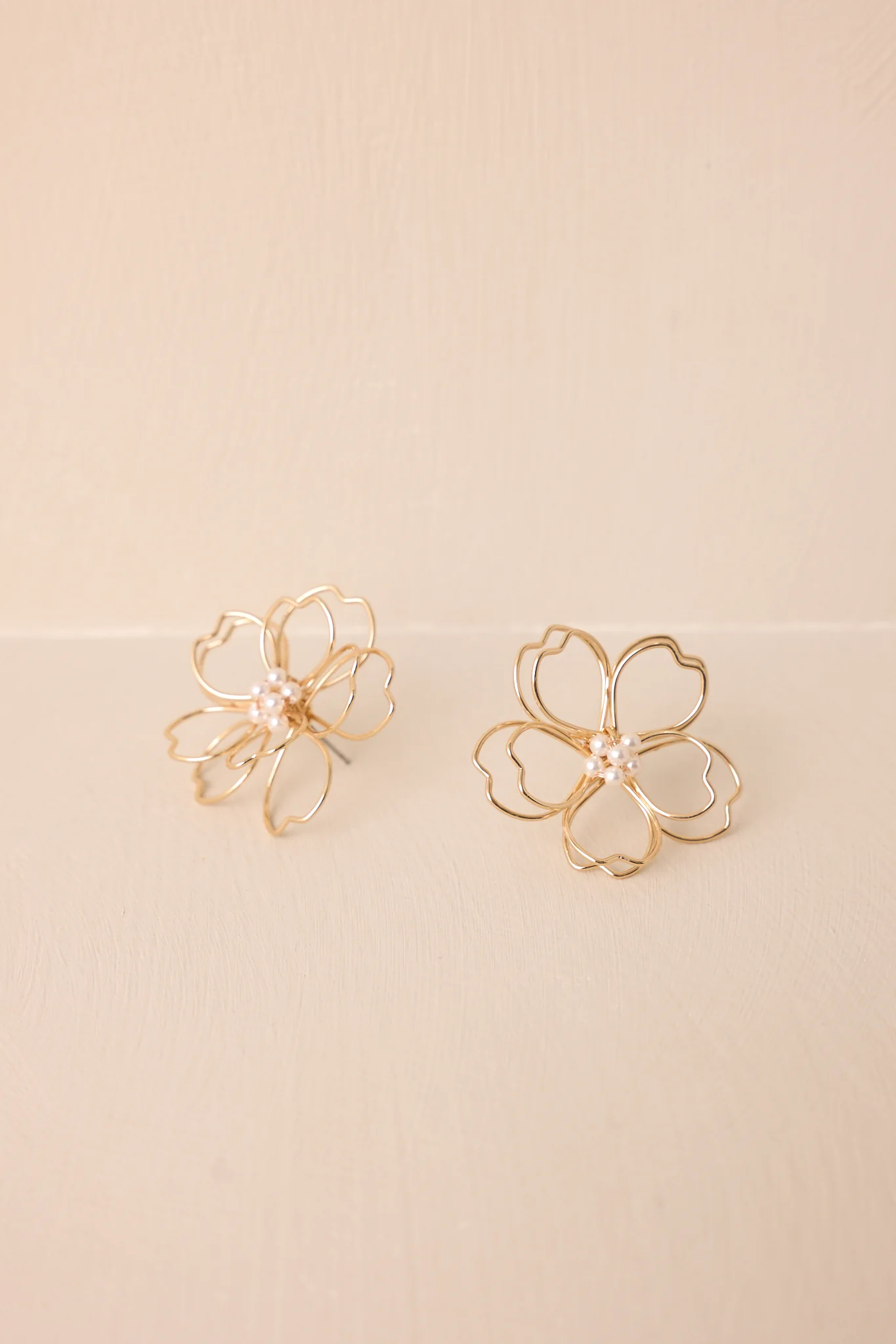 The Eternal Bloom Gold & Ivory Flower Earrings