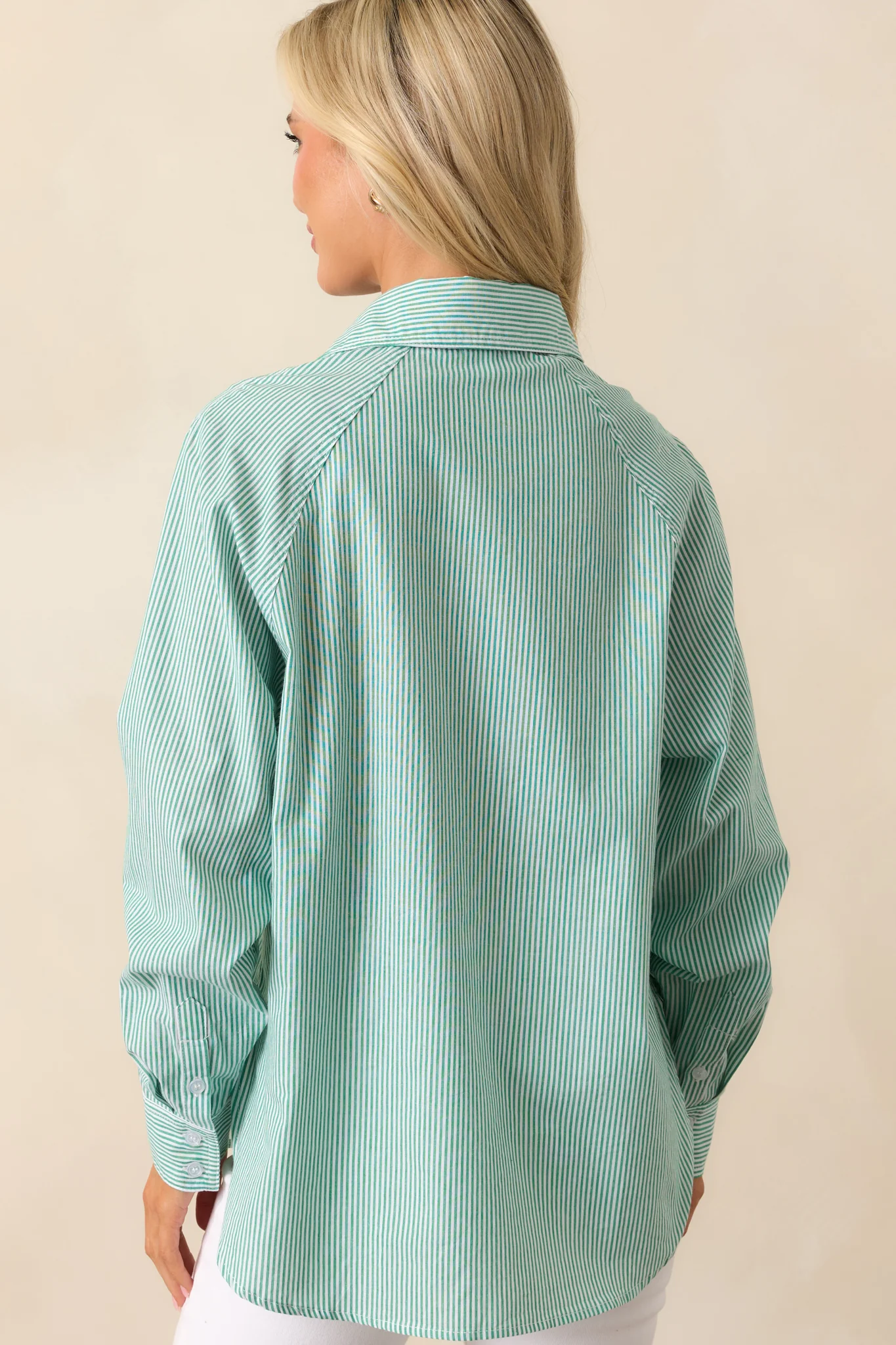 Sutton Grass Green Stripe Cotton Top