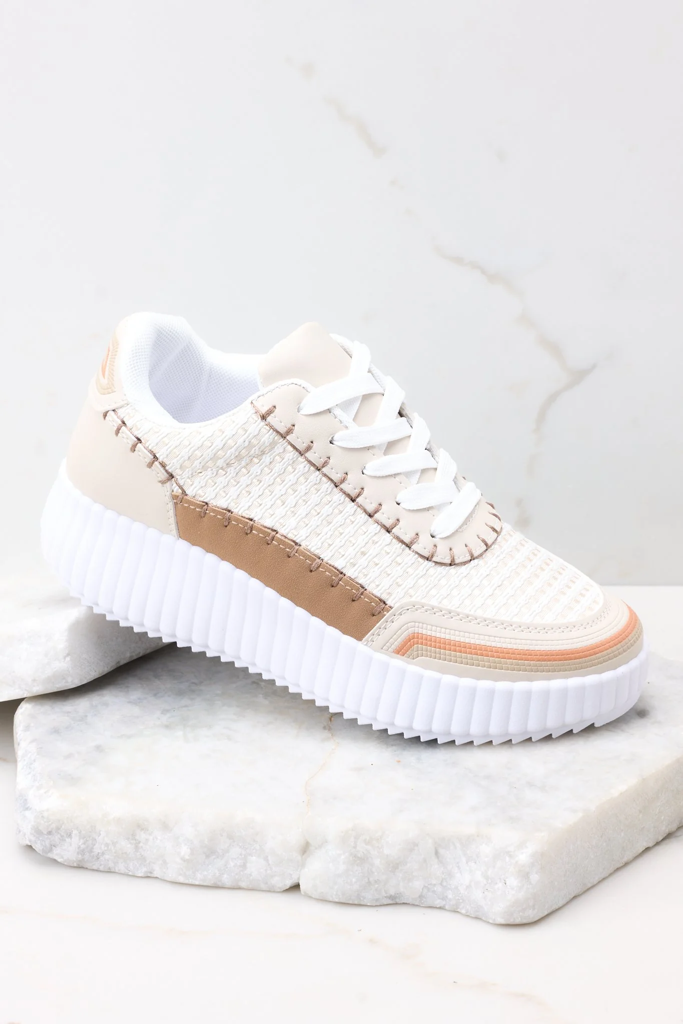 Iconic Steps Beige Platform Sneakers