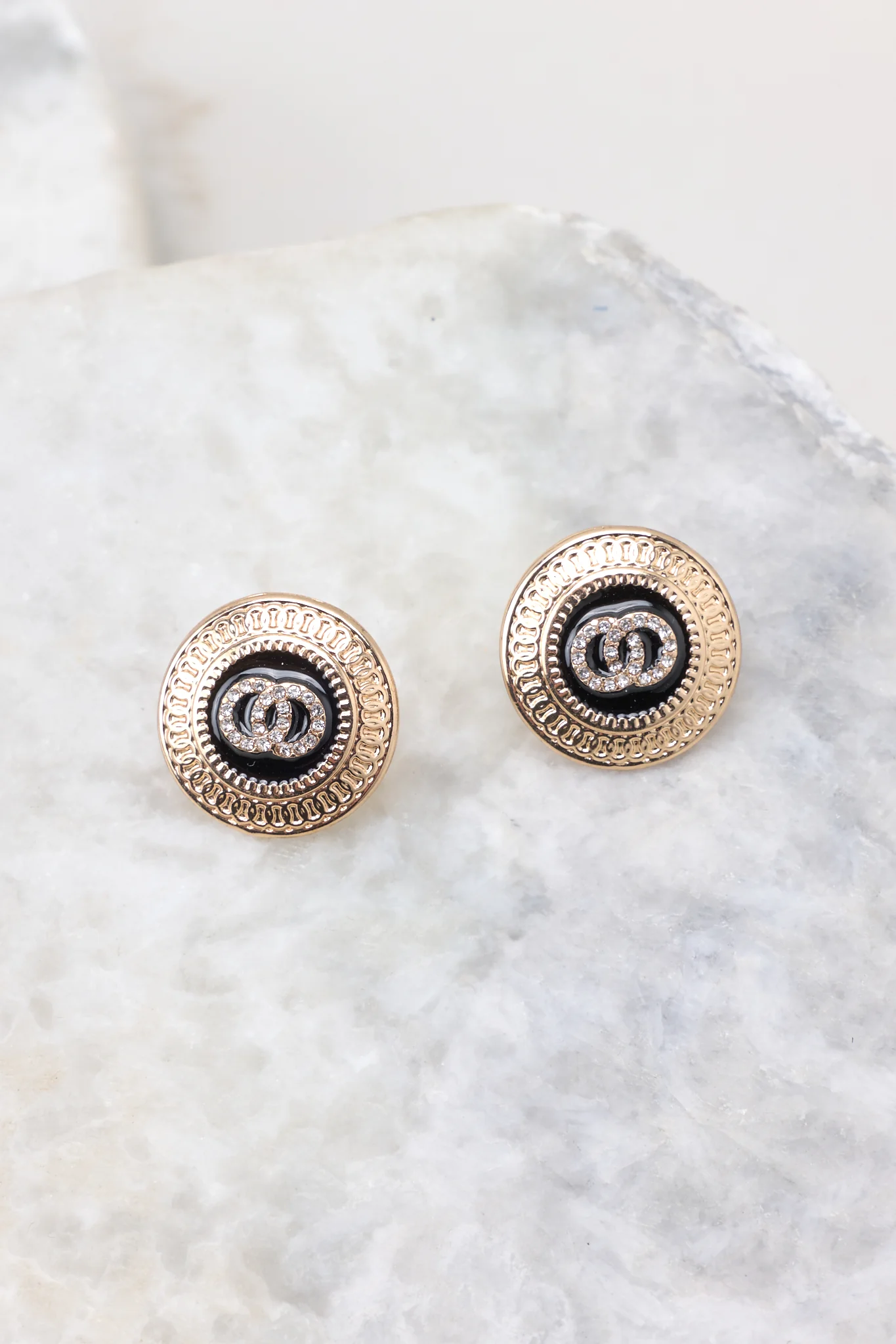 Only You Gold & Black Earrings