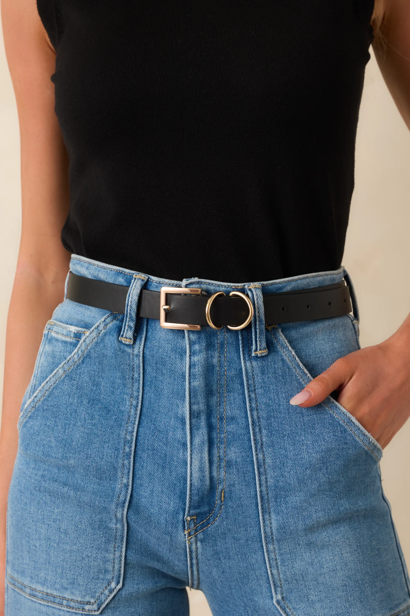 Thought You’d Notice Black Faux Leather Belt