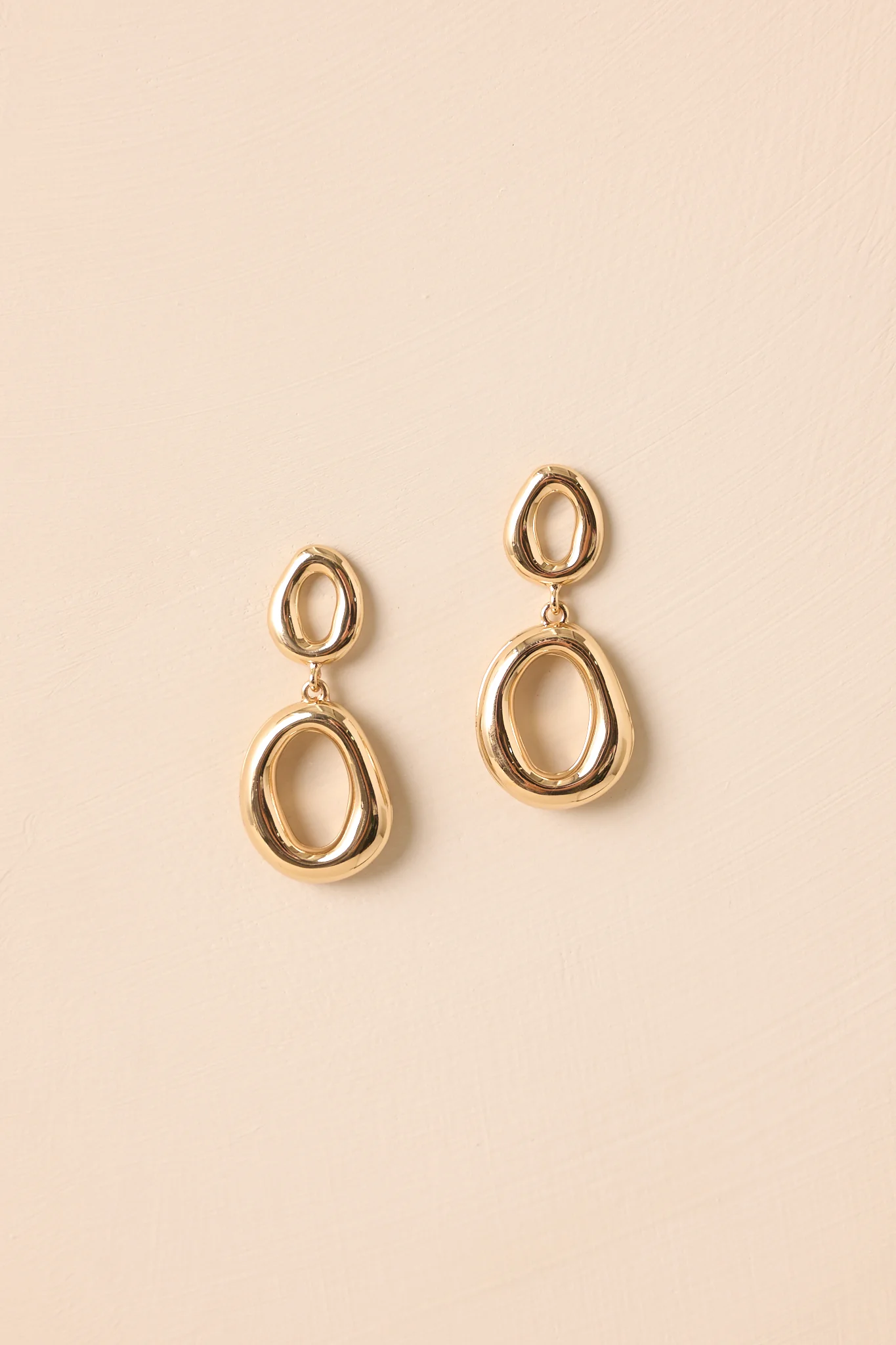 Elegance Without Effort Gold Oval Drop Earrings