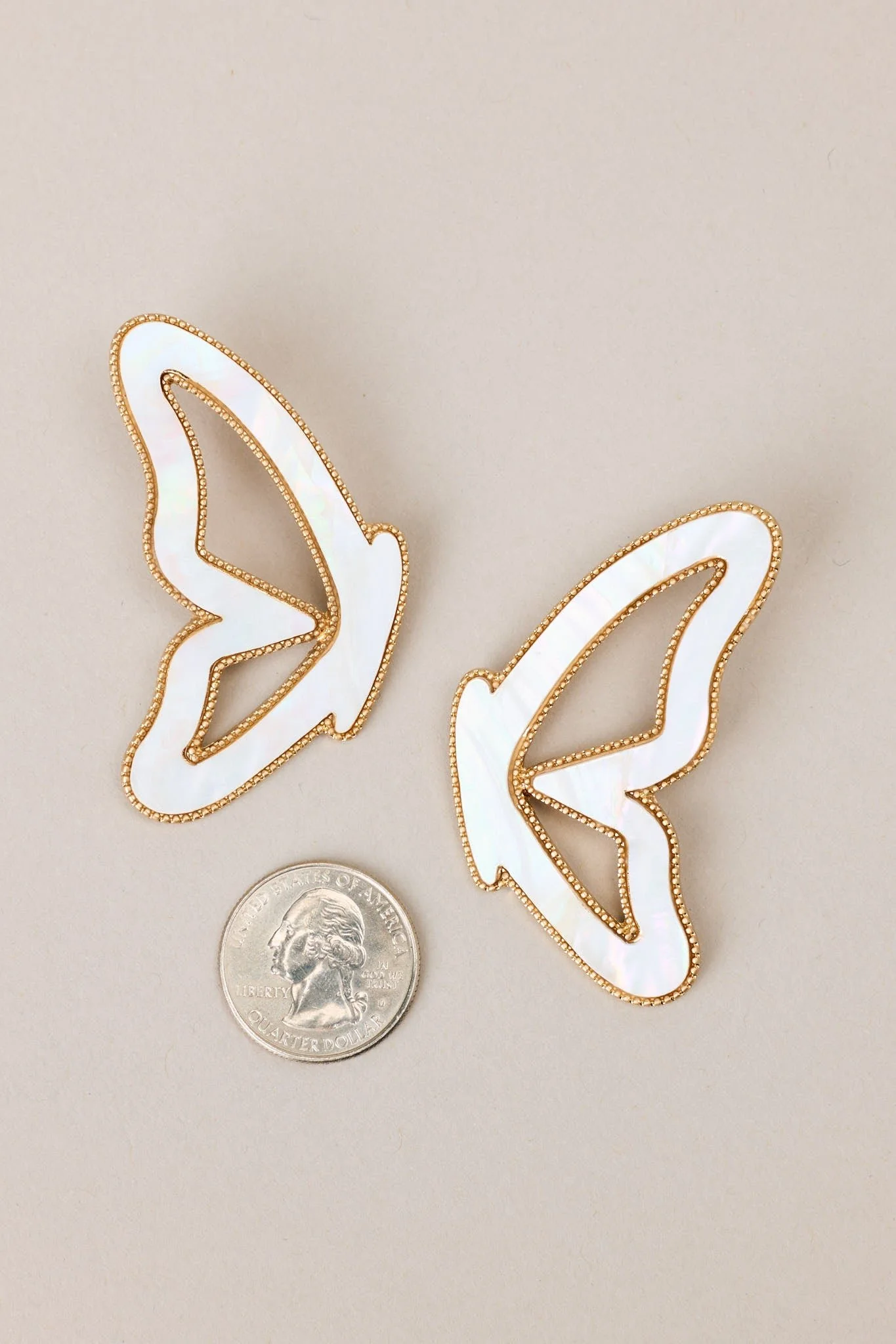 Enchanted Flutter Iridescent White Butterfly Earrings