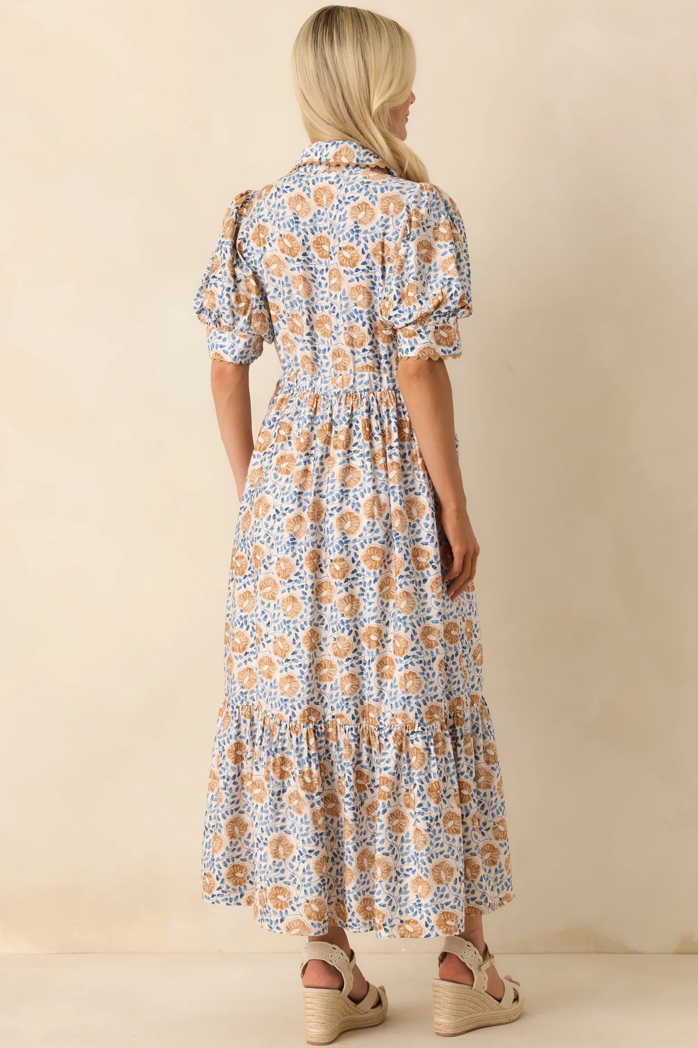Today Is The Day Honey Yellow Multi Floral Print Maxi Shirt Dress