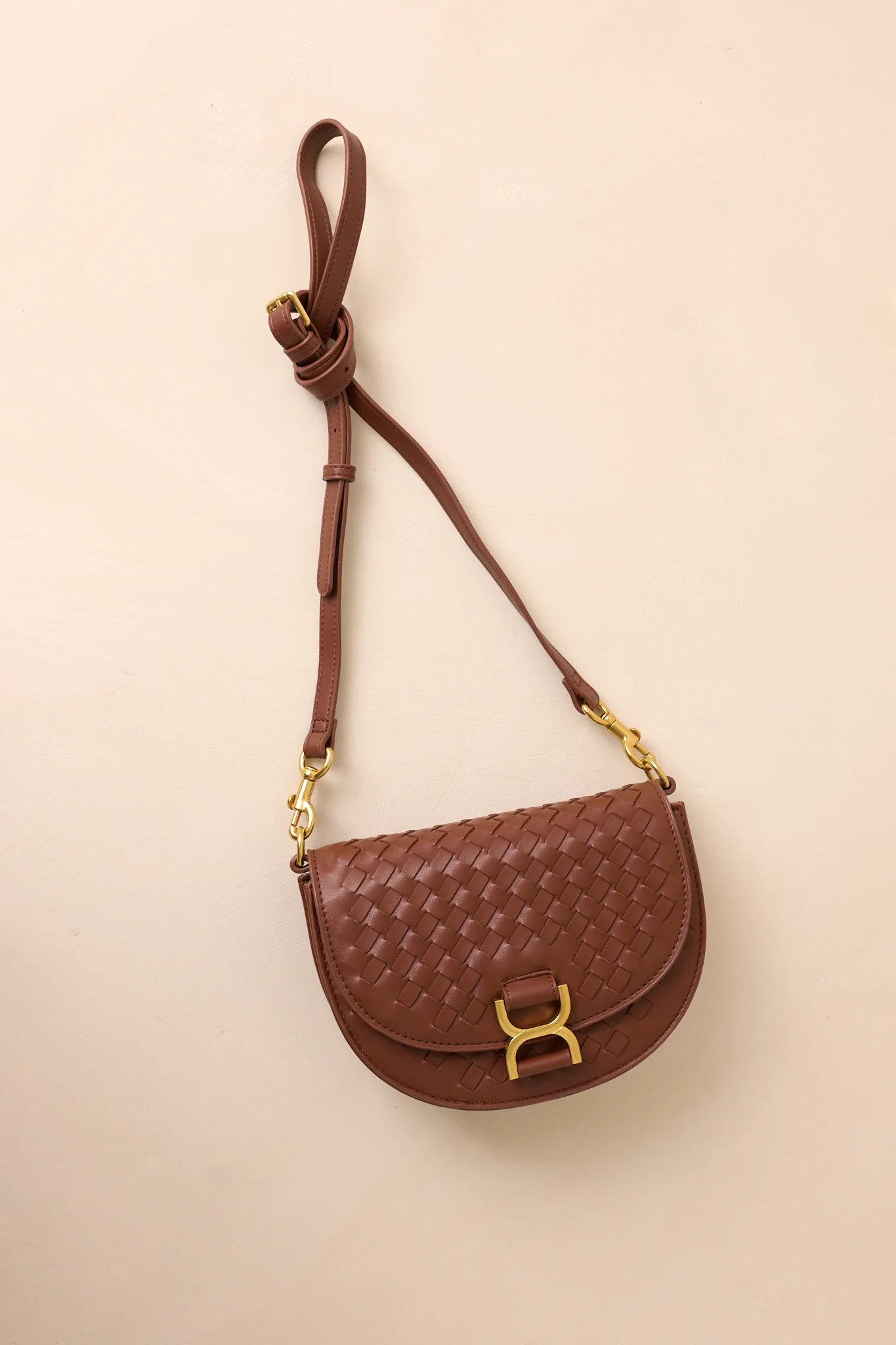Tempest’s Call Chocolate Brown Woven Faux Leather Handbag