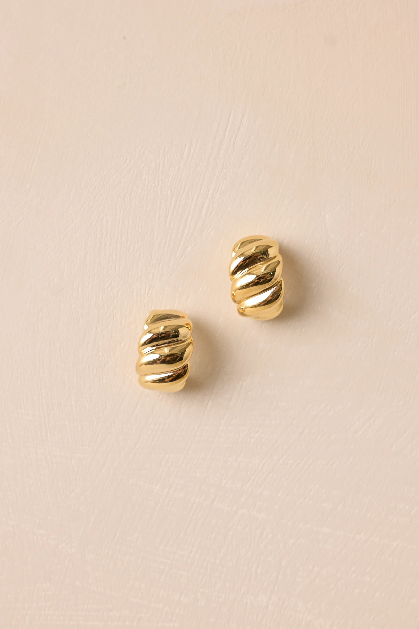 I Will Be Back Gold Twist Hoop Earrings