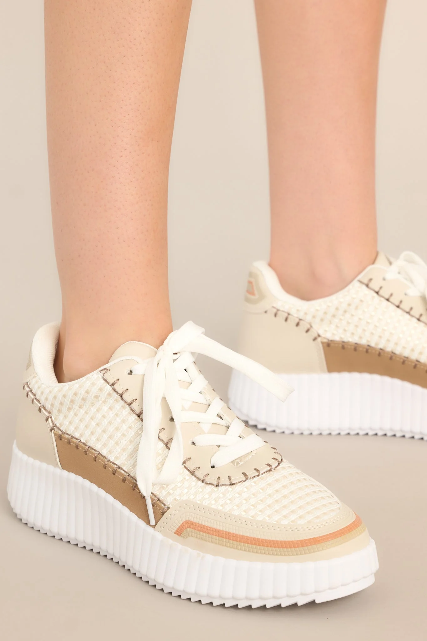 Iconic Steps Beige Platform Sneakers