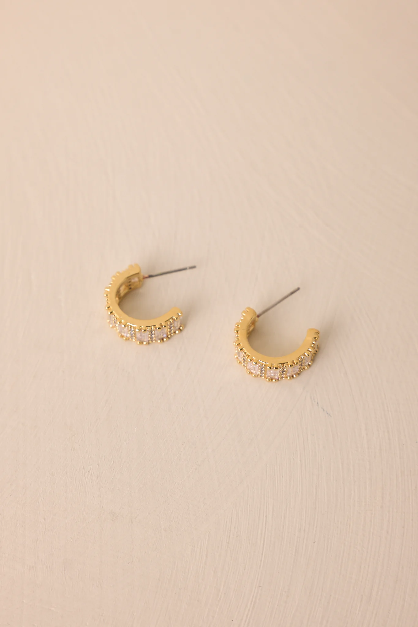 All My Heart Gold Pavè Rhinestone Hoop Earrings