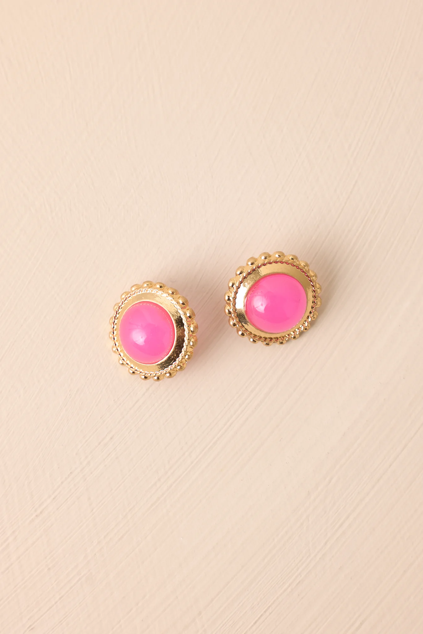 Go With Grace Gold & Pink Textured Earrings