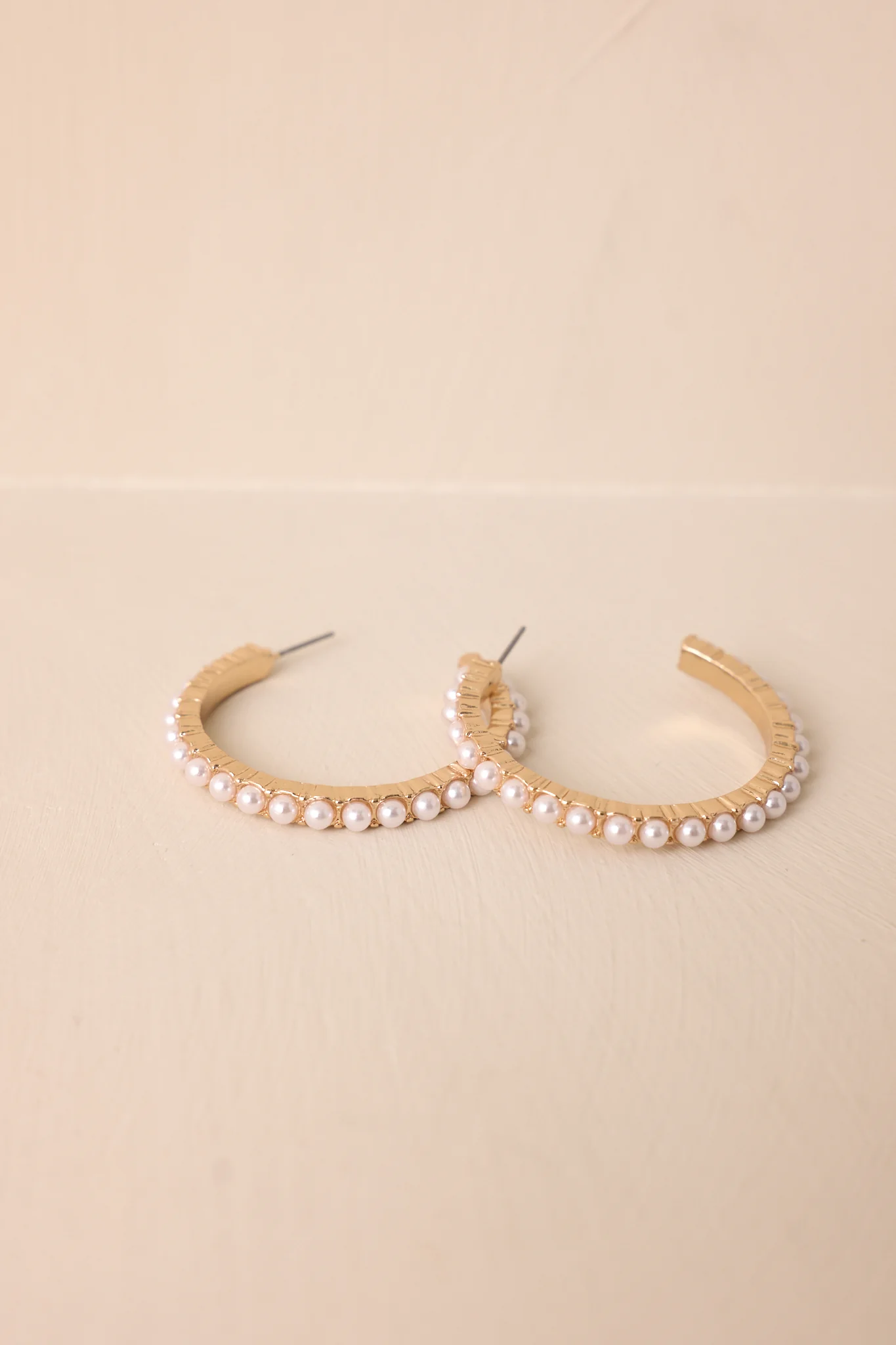 Bright Moments Ivory Faux Pearl Hoop Earrings