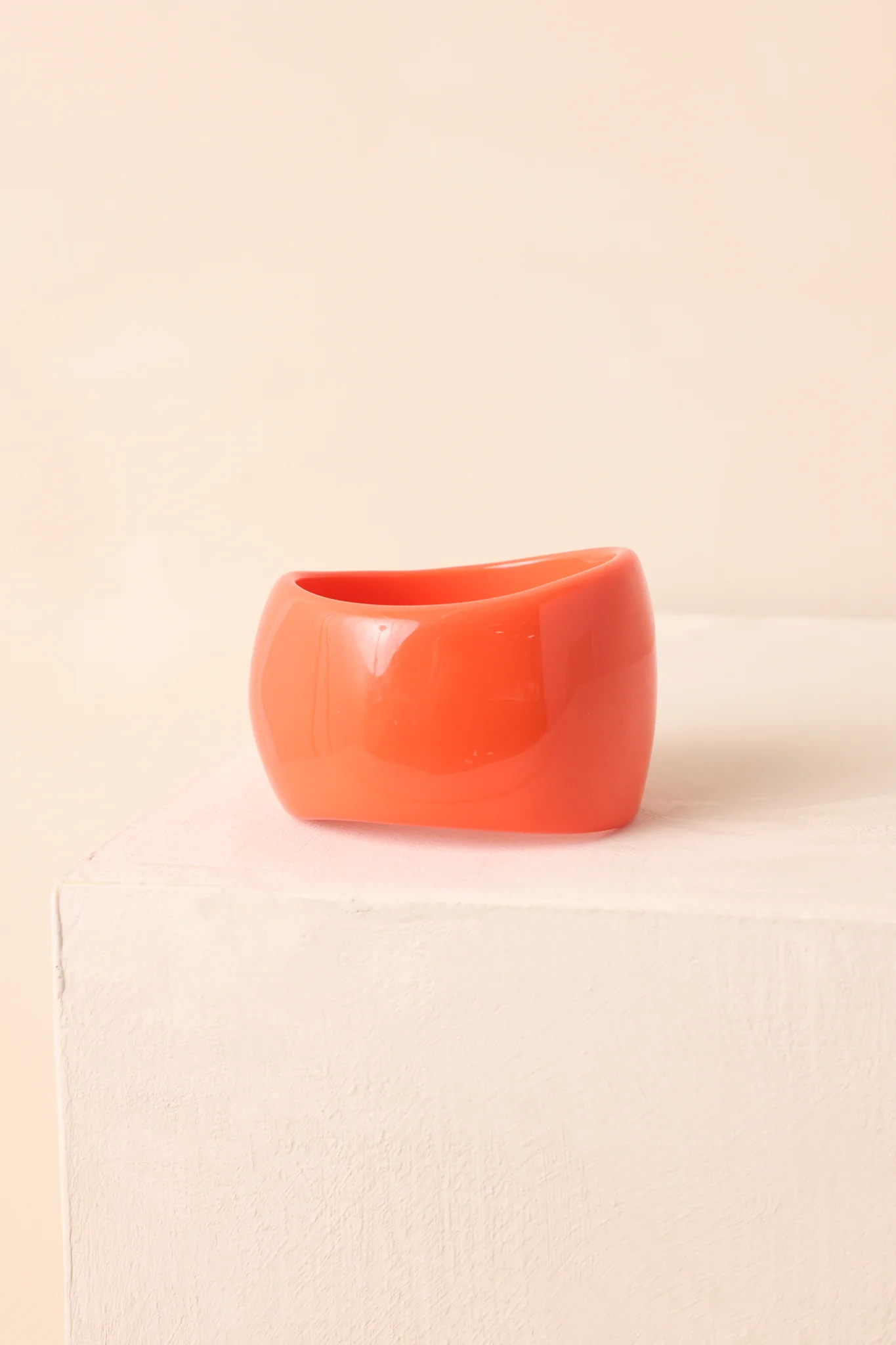 All In Your Hands Orange Sculptural Bangle Bracelet