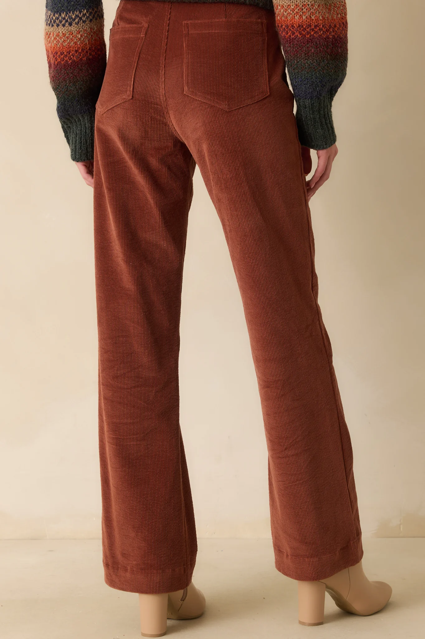 Rust Cotton Corduroy Pants