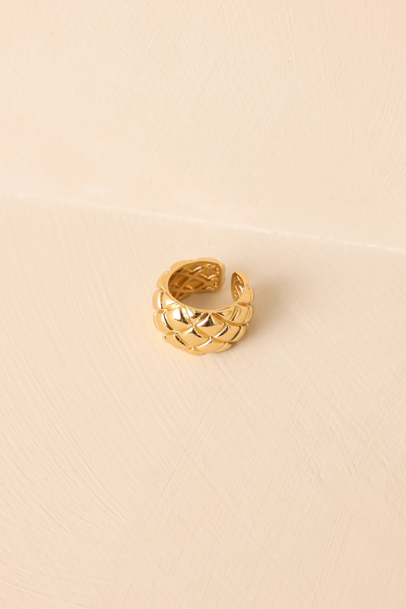 Everybody’s Thinking It Gold Open Band Textured Ring