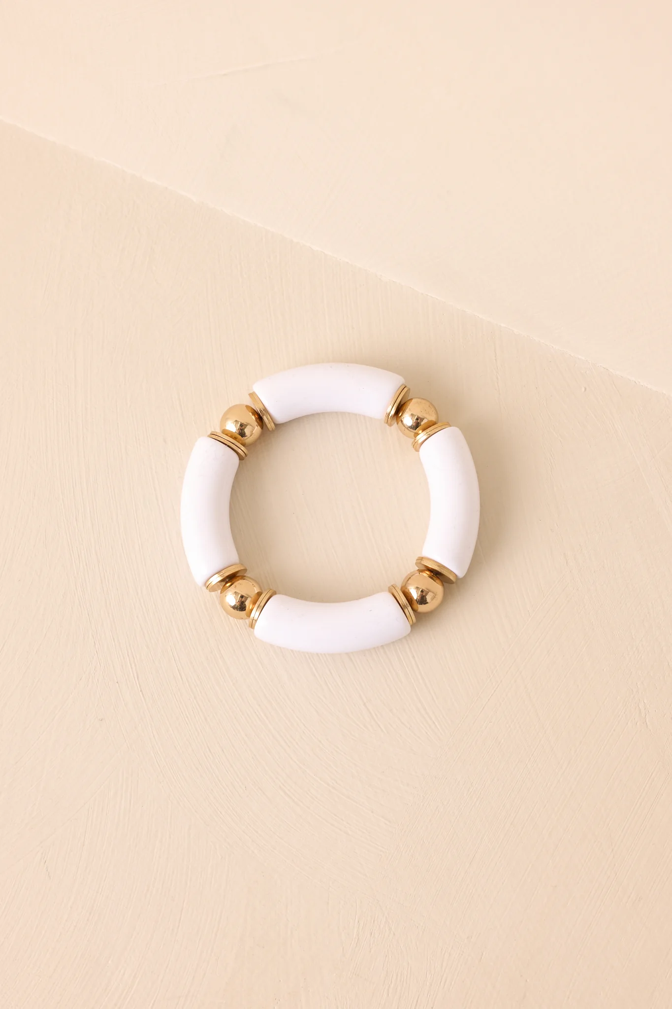 Keep It Bright Ivory Gold Beaded Bracelet