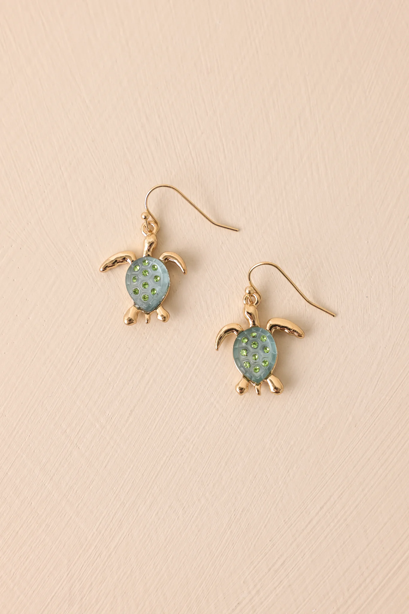 Drifting Tides Gold & Turquoise Turtle Drop Earrings