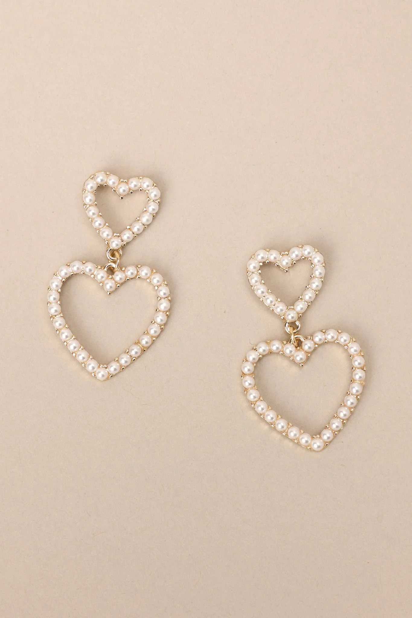 All About Us Pearl Heart Earrings