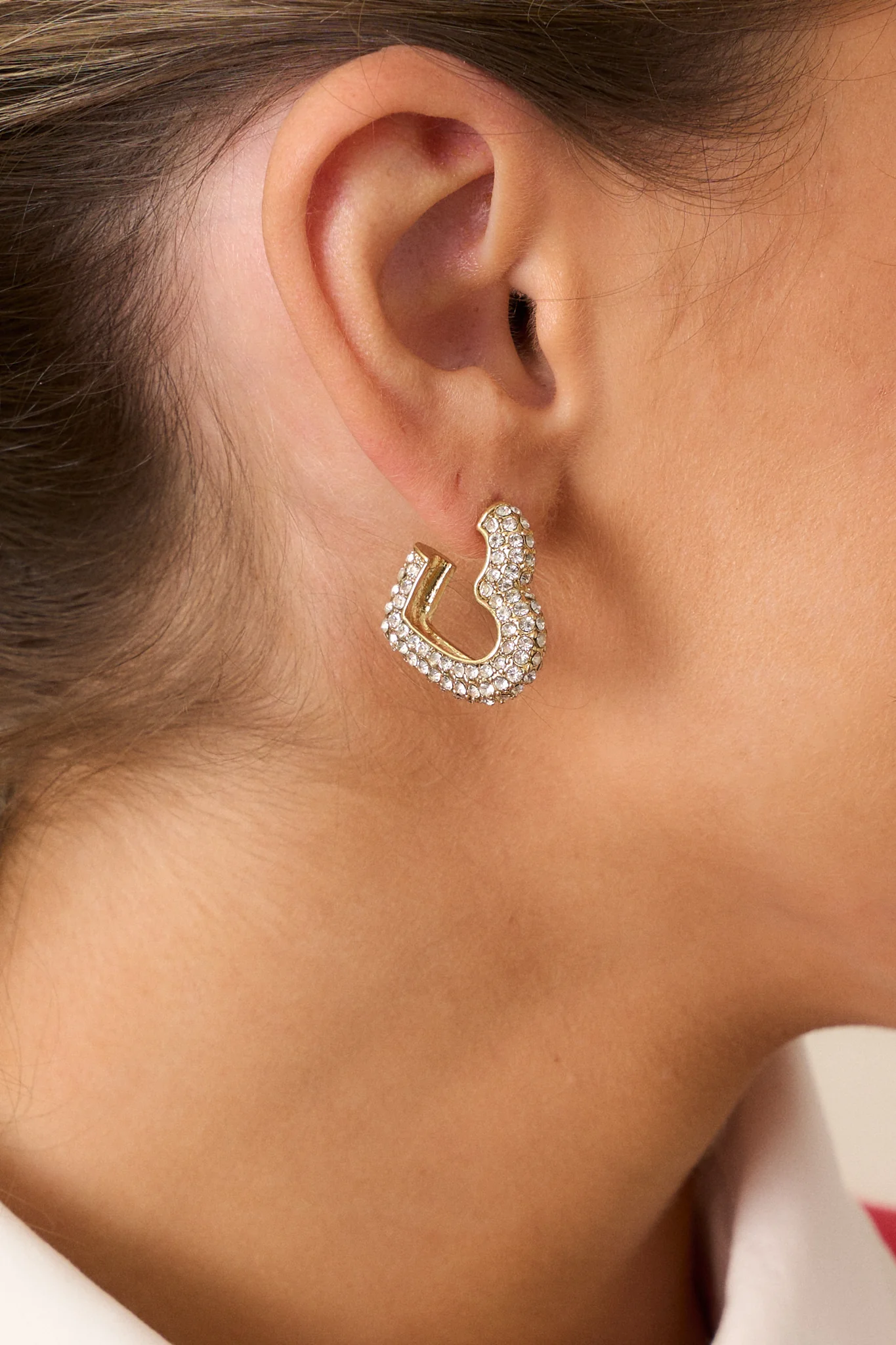 Wisp of the Last Flame Gold & Rhinestone Earrings