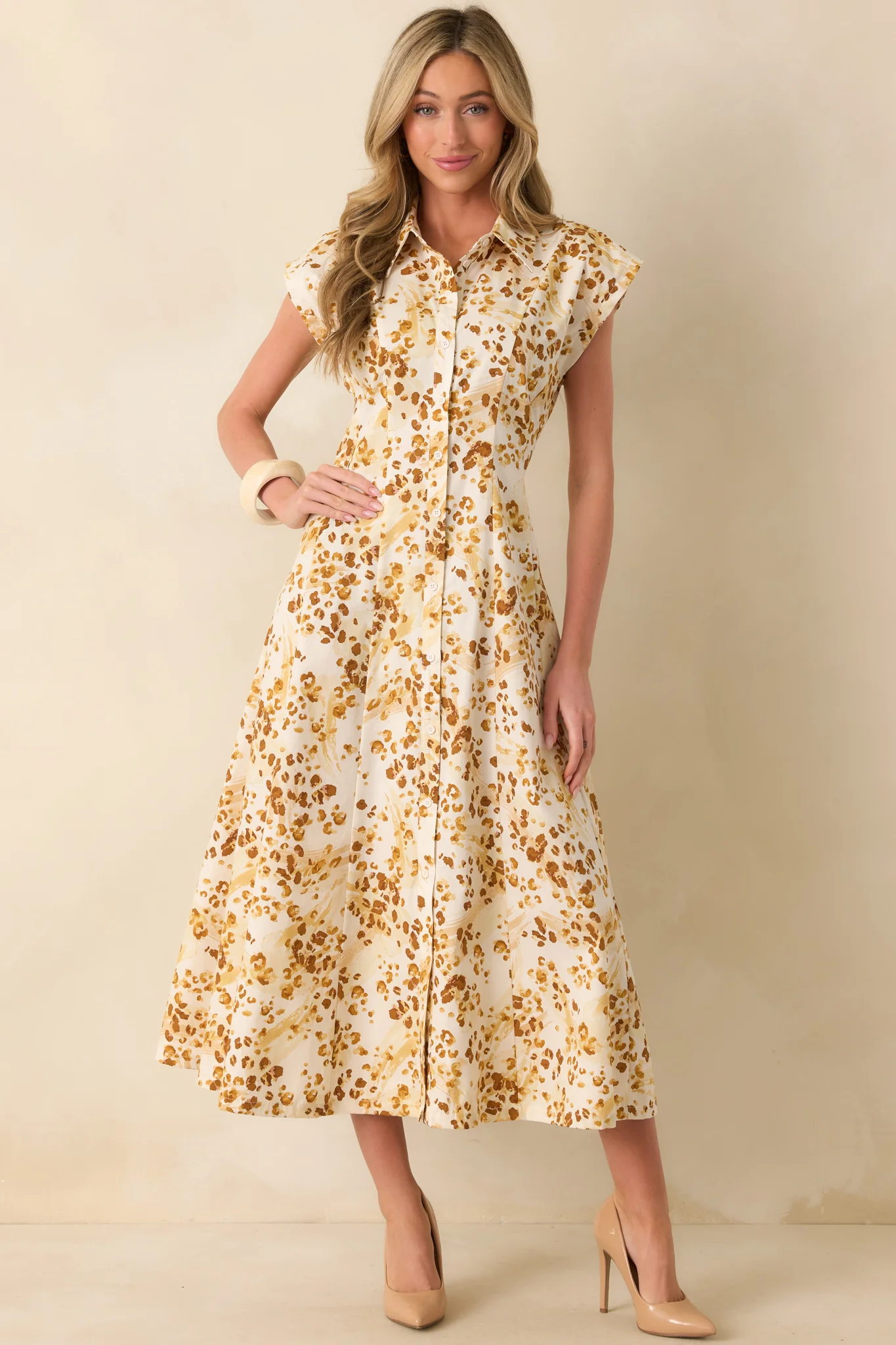 And Just Like That Golden Yellow Multi Print Cotton Maxi Dress