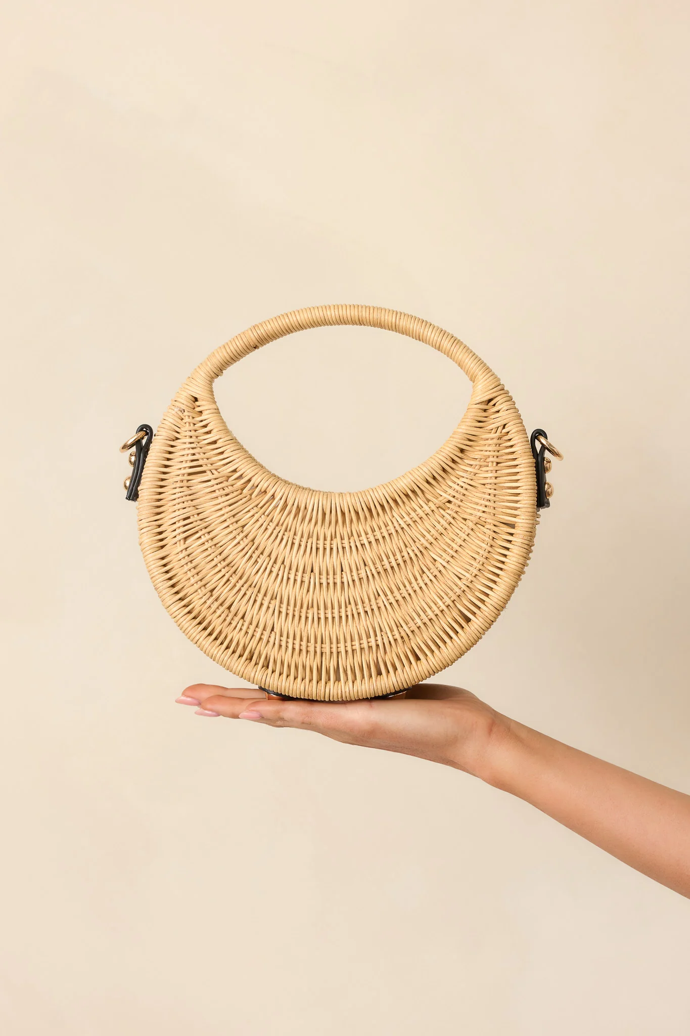 Sunsets In The Marina Natural Rattan Woven Handbag