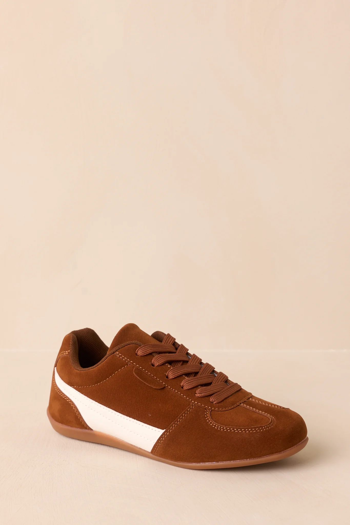 Never Missed A Step Brown Faux Suede Sneakers