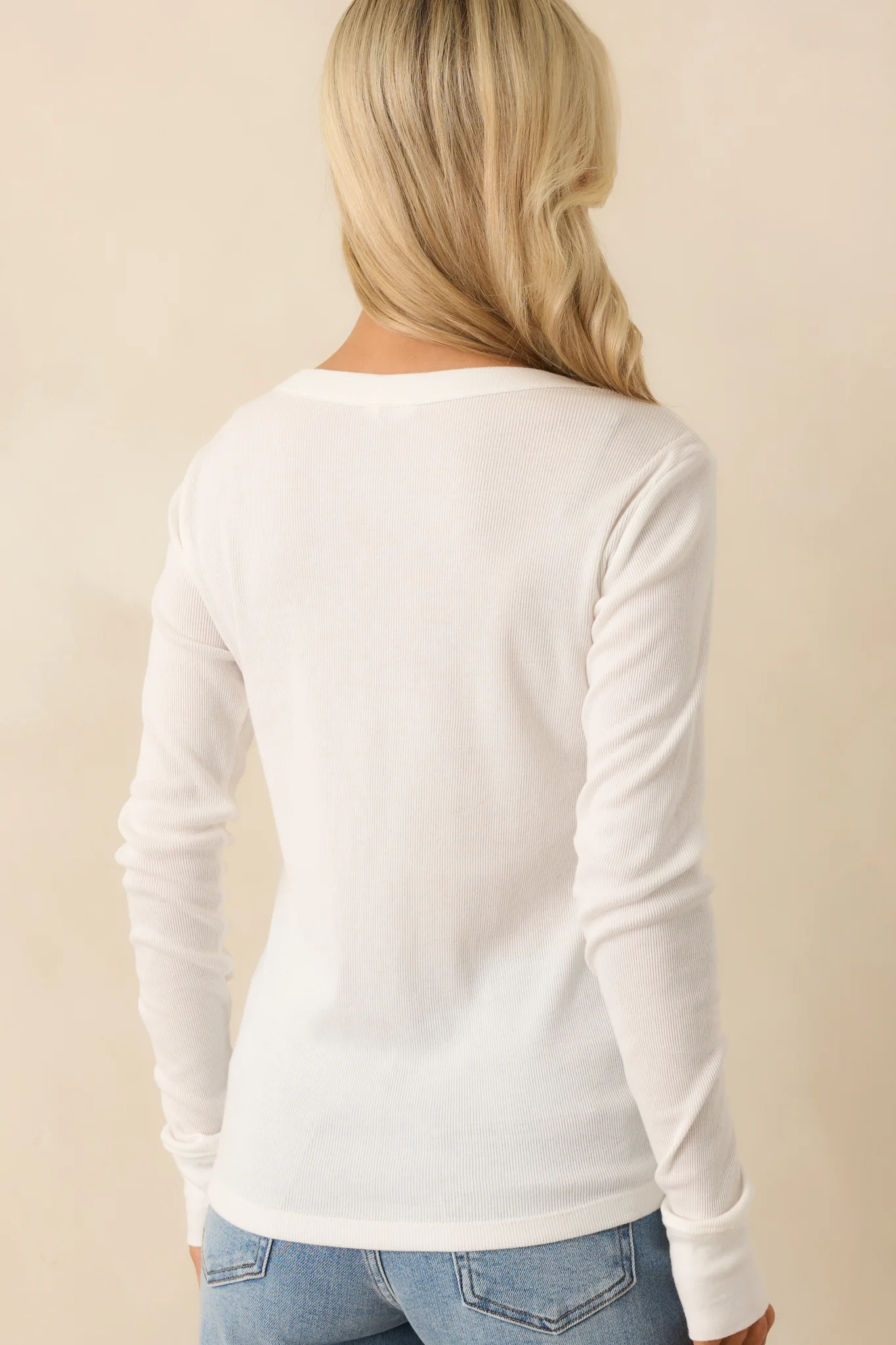 Simplicity Always Works Ivory Long Sleeve Crew Neck Top