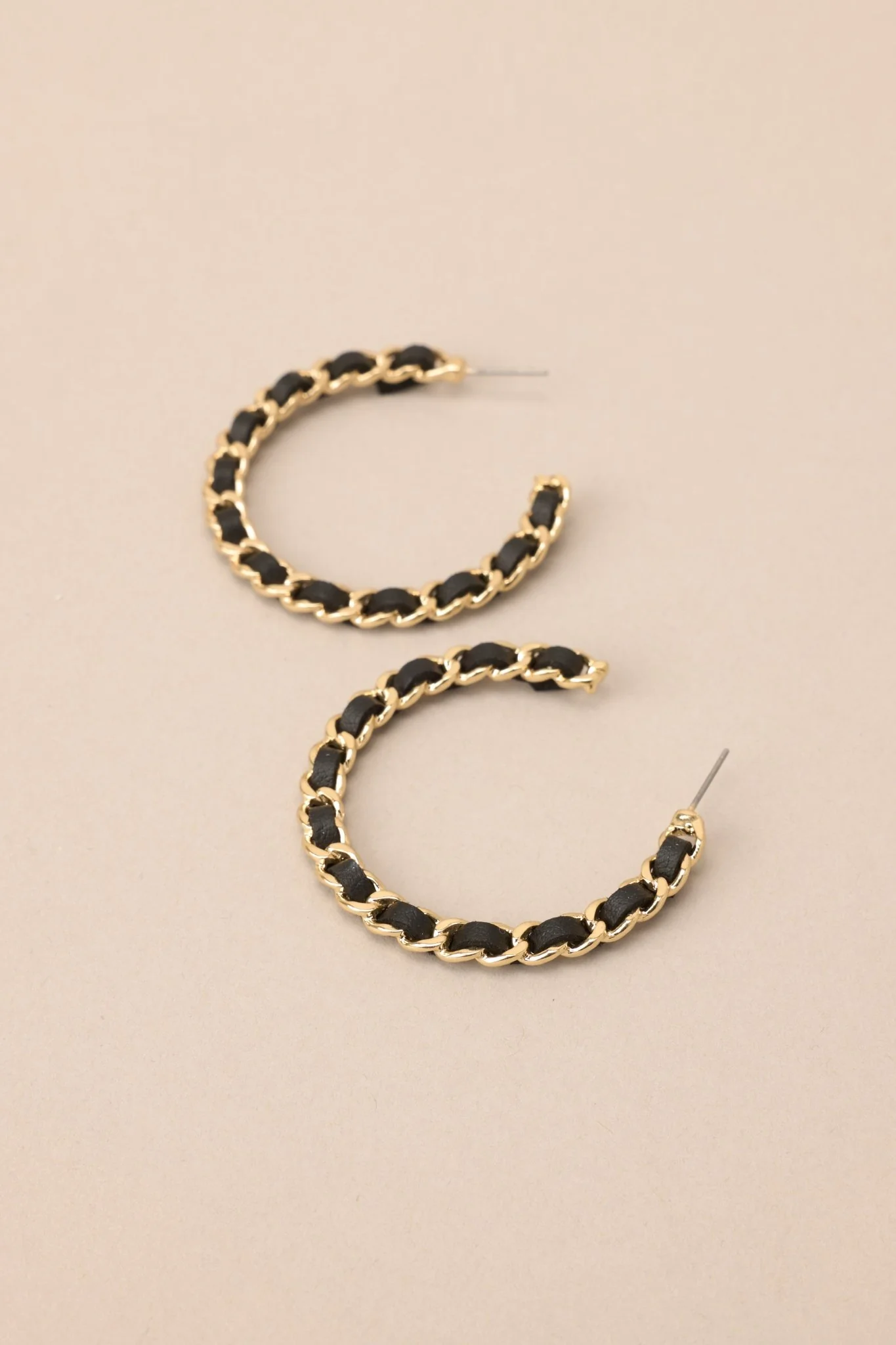 Not Afraid Black & Gold Hoop Earrings