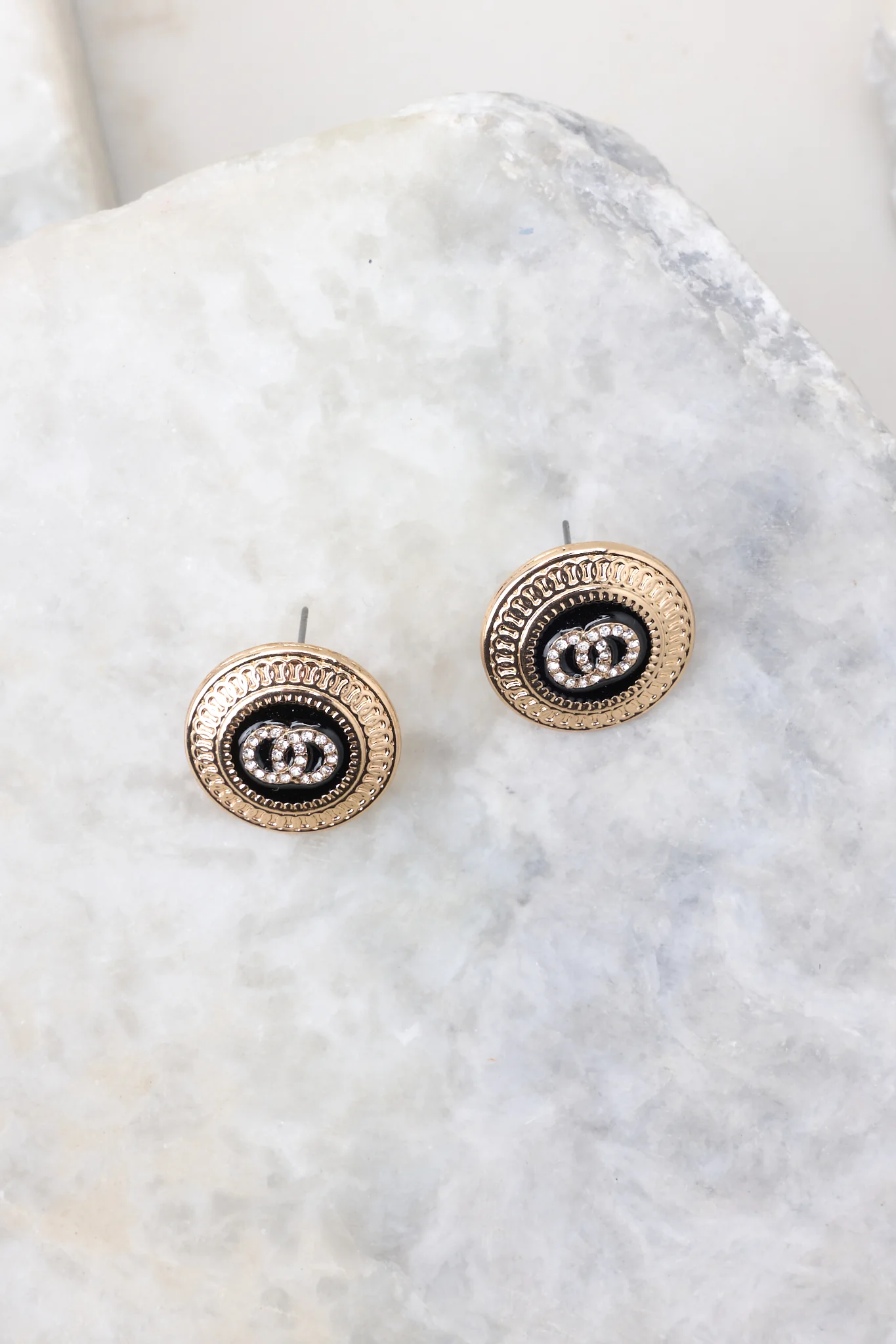 Only You Gold & Black Earrings