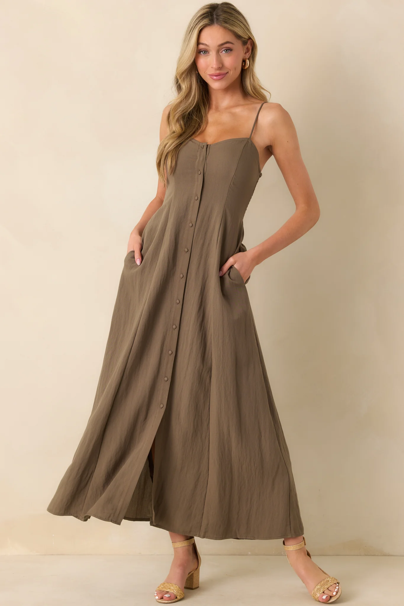 Z Supply Brown Angel Eyes Airy Midi Dress