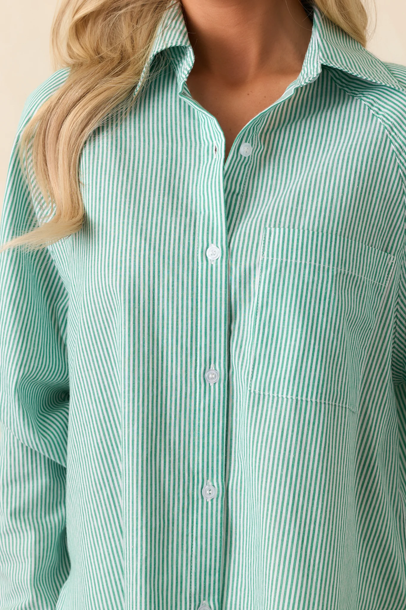 Sutton Grass Green Stripe Cotton Top