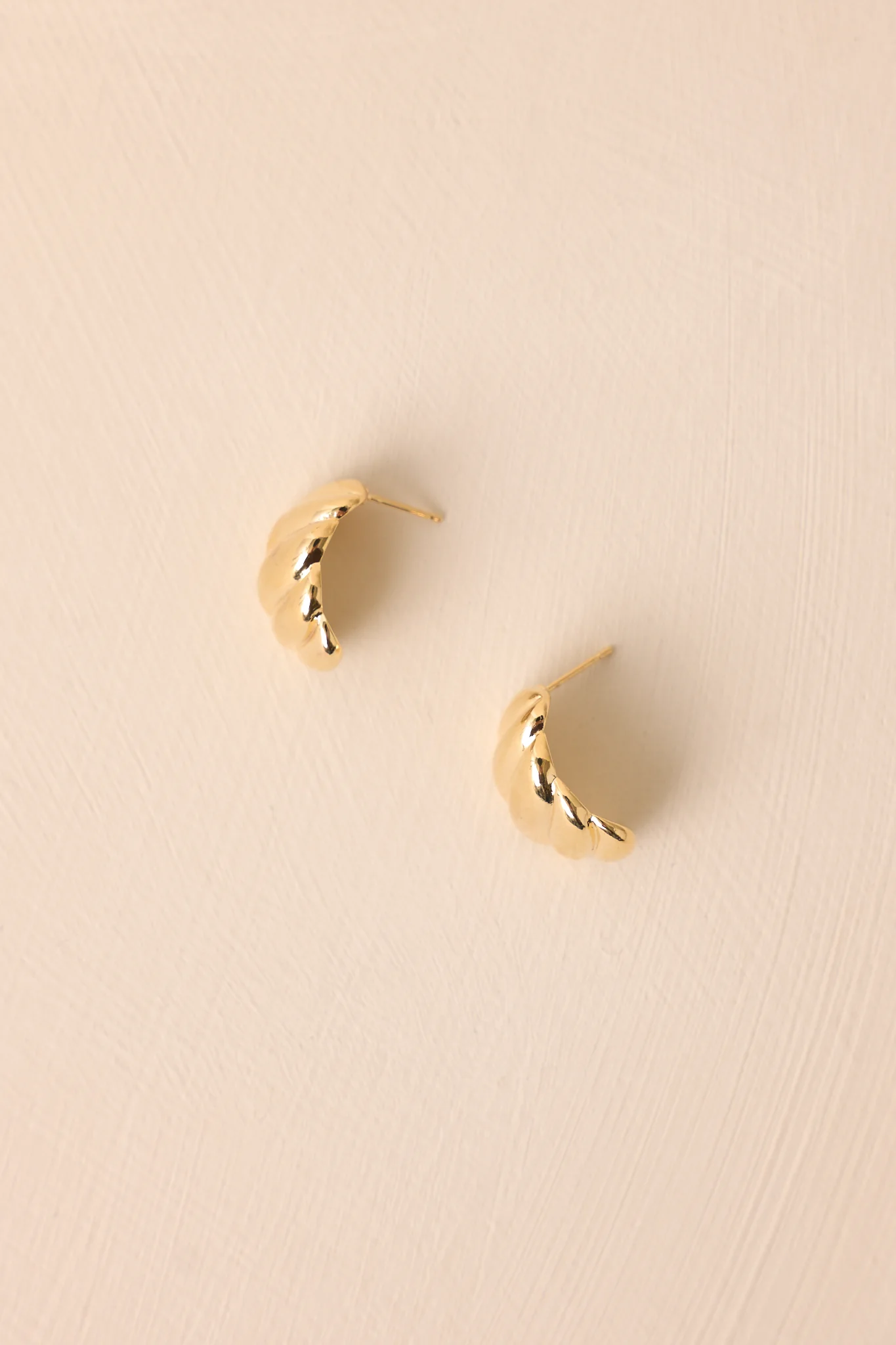 Waves Of Life Gold Textured Earrings