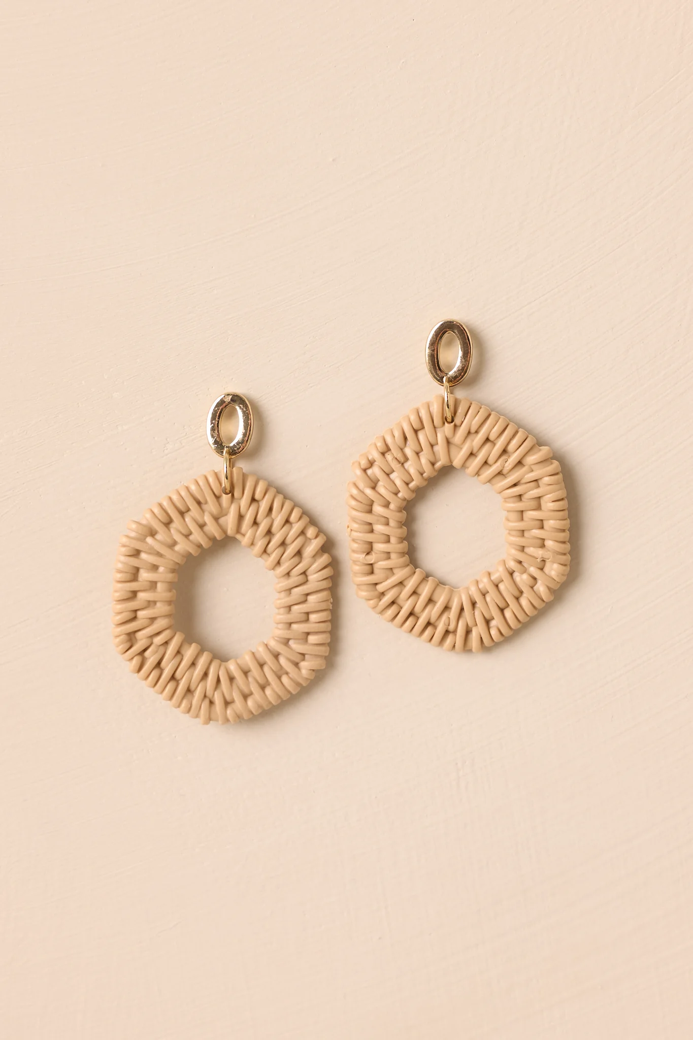 Nothing To Prove Beige Woven Statement Earrings