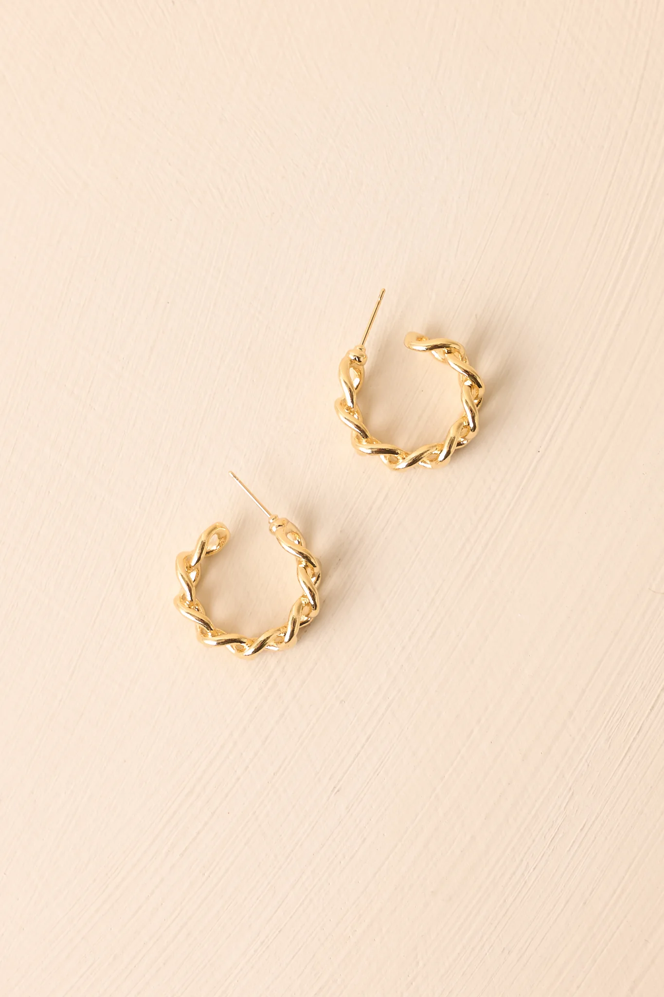 Live A Little Gold Chain Link Hoop Earrings