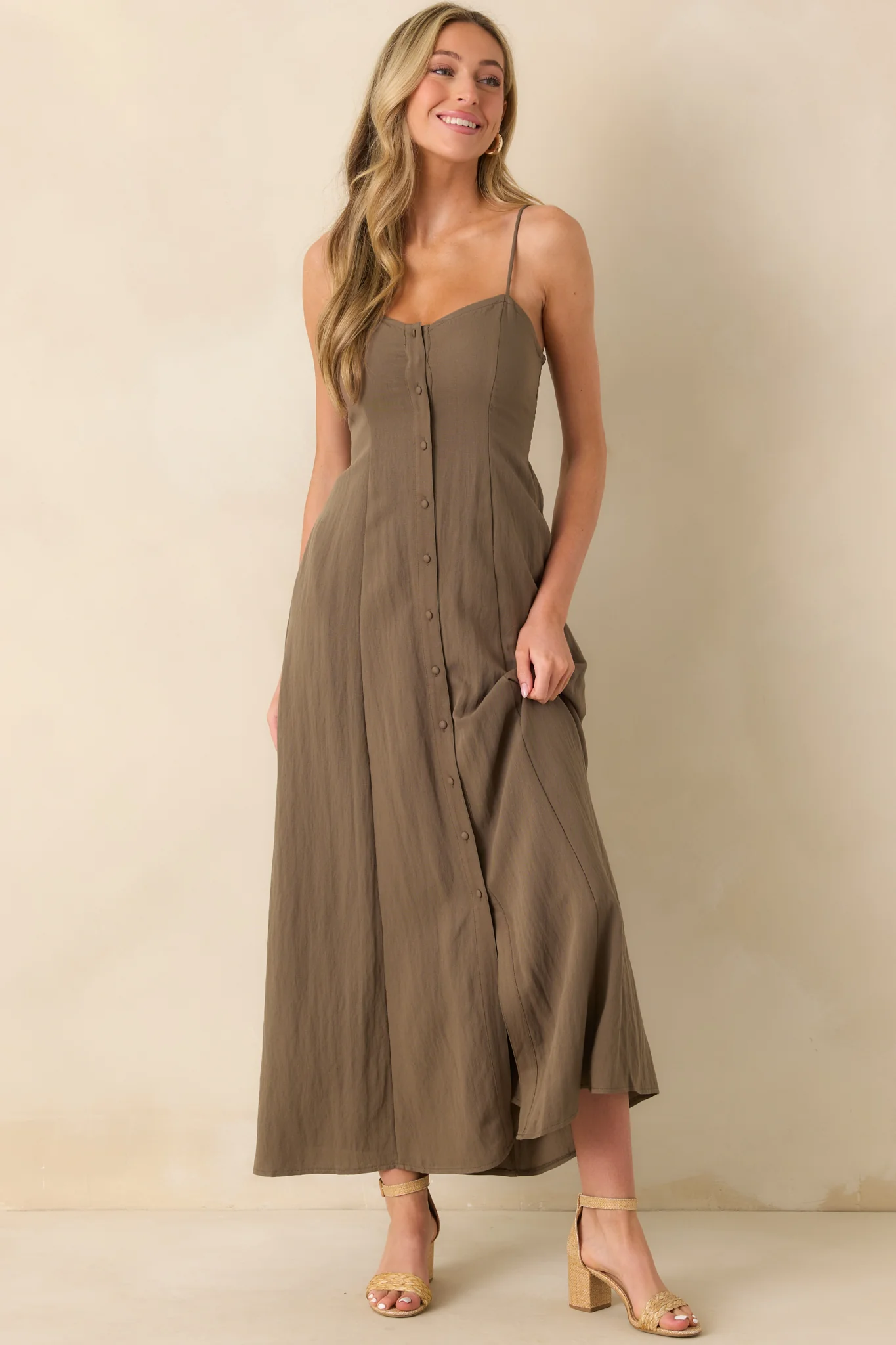 Z Supply Brown Angel Eyes Airy Midi Dress
