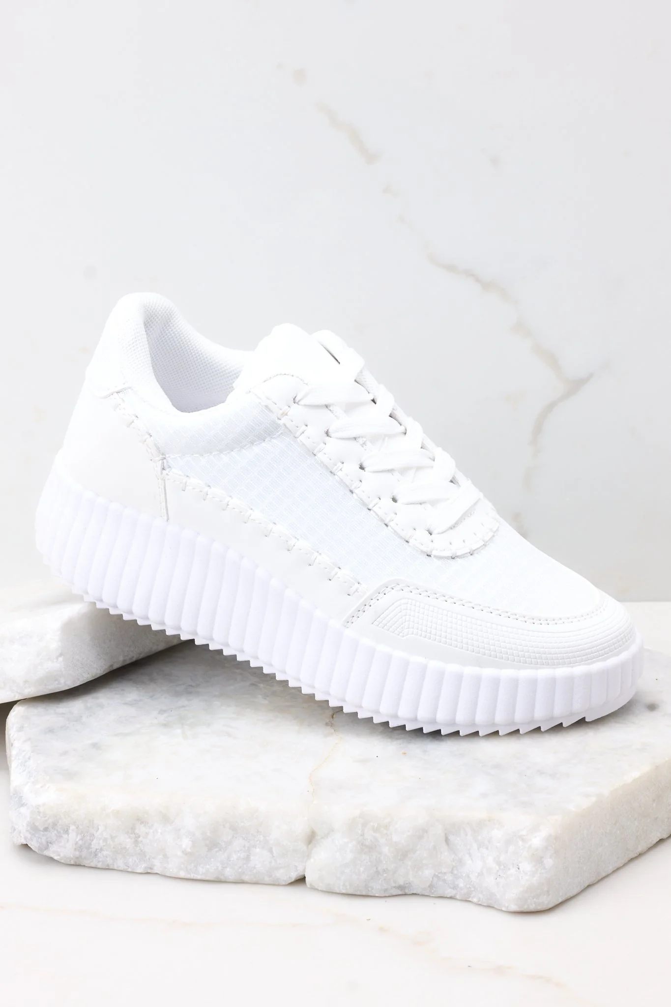 Iconic Steps White Platform Sneakers