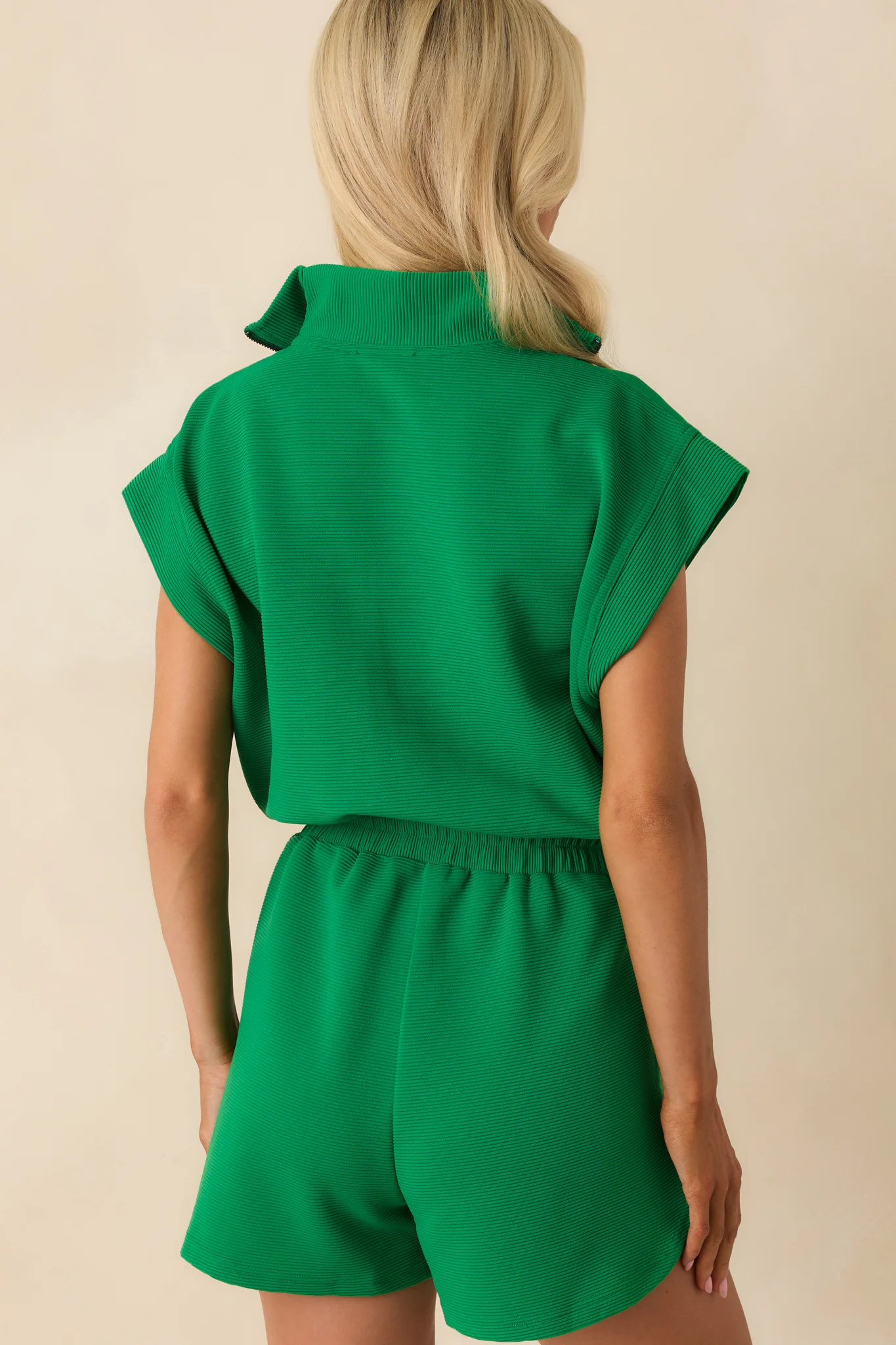 Embrace Today Kelly Green Half Zip Romper