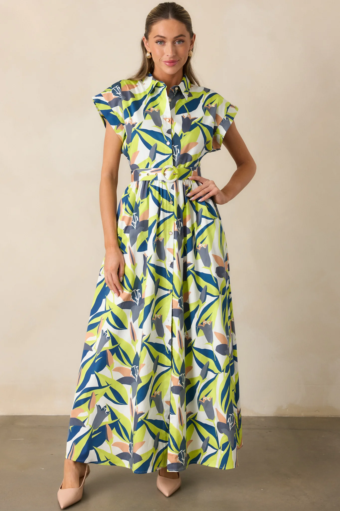 Prosperina Jocelyn Multi Floral Print Cotton Maxi Dress