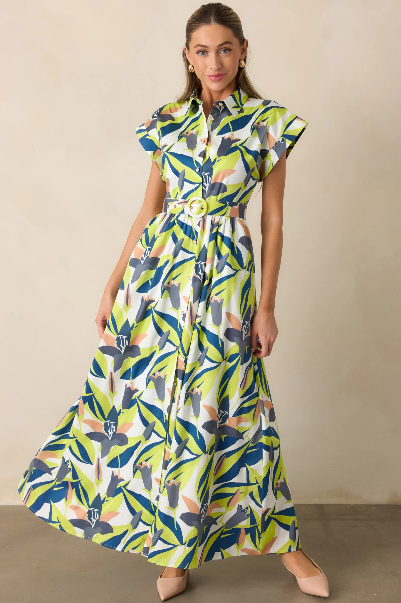 Prosperina Jocelyn Multi Floral Print Cotton Maxi Dress