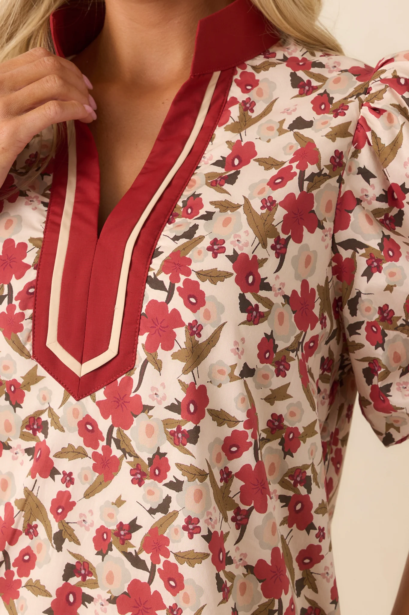 Endless Daydreaming Dark Rust Multi Floral Print Cotton Mini Dress