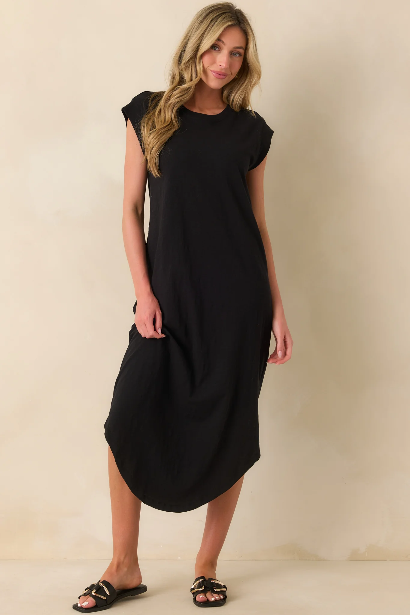 Z Supply Black Cotton Calabasas Midi Dress