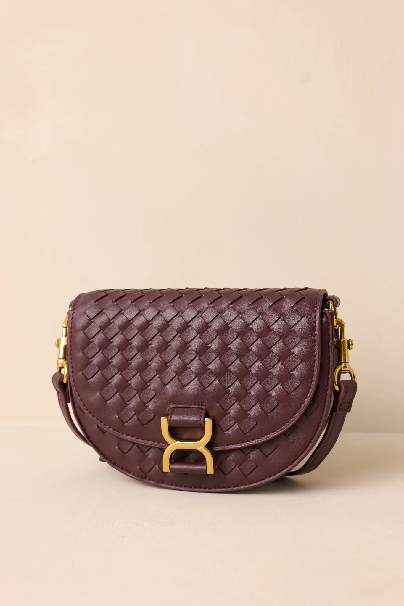 Tempest’s Call Burgundy Woven Faux Leather Handbag