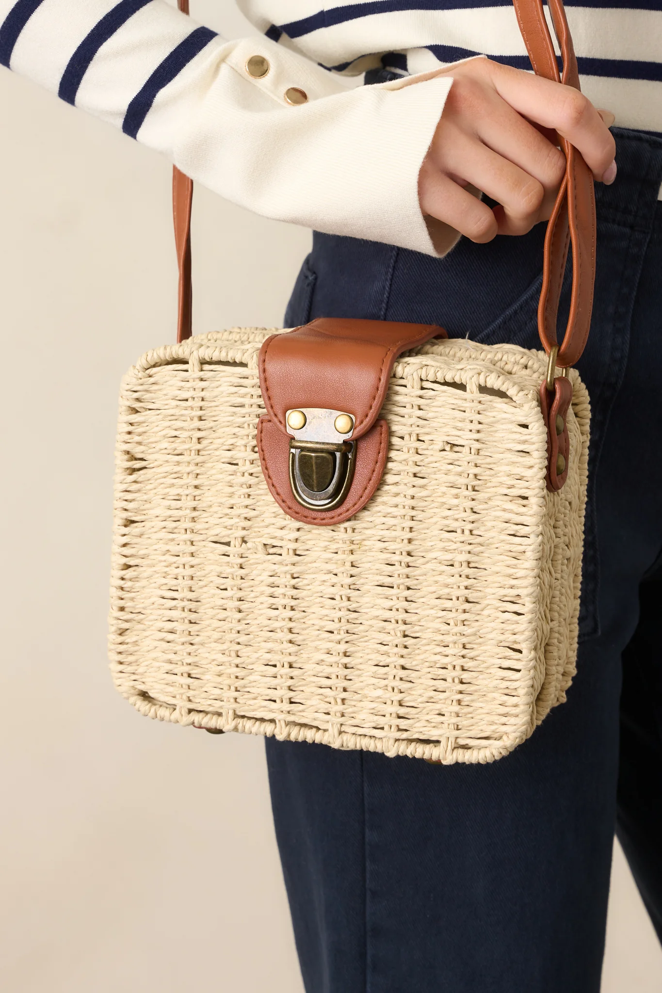 Already There Ivory Natural Whicker Handbag
