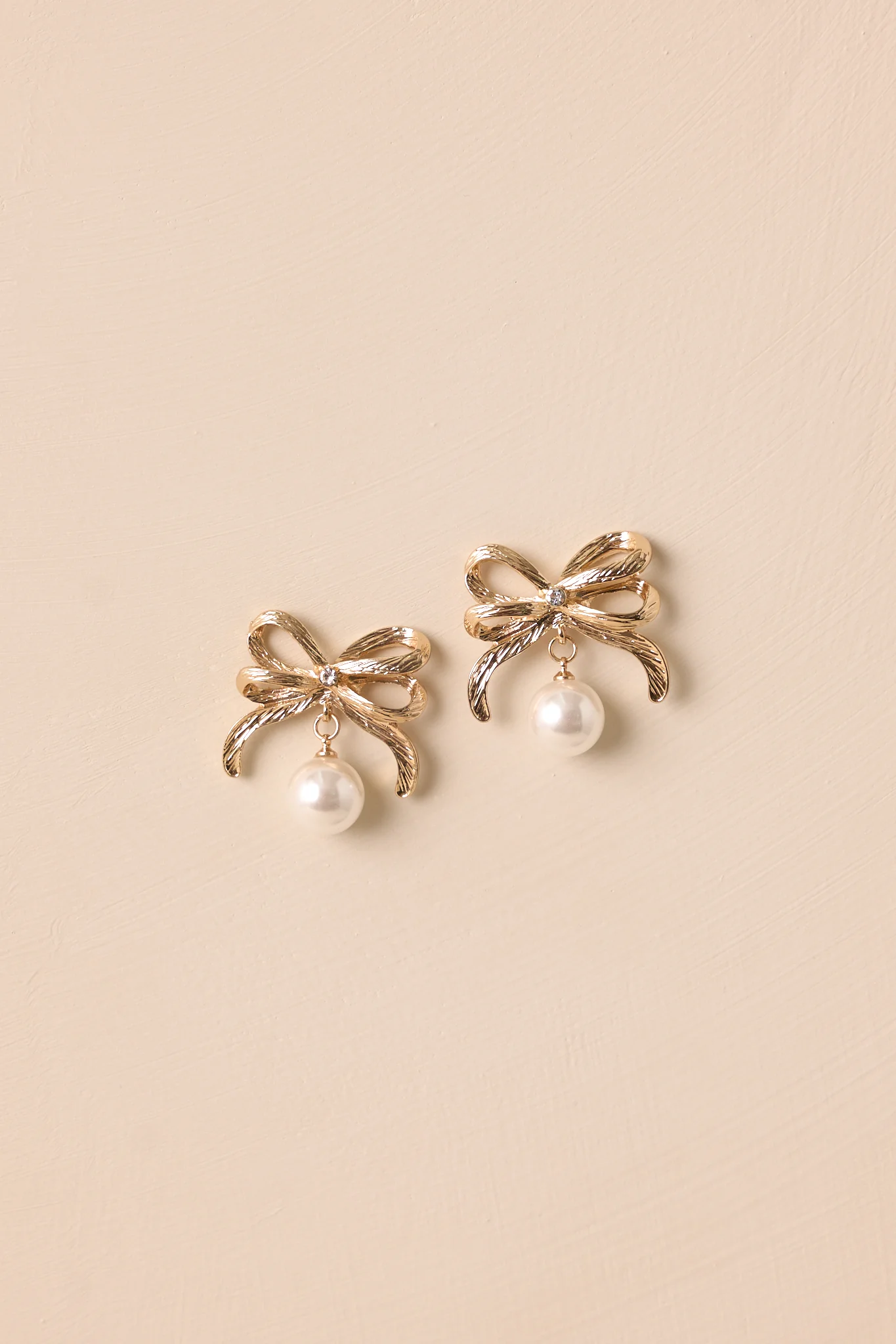 Timeless Moments Gold & Ivory Pearl Bow Earrings